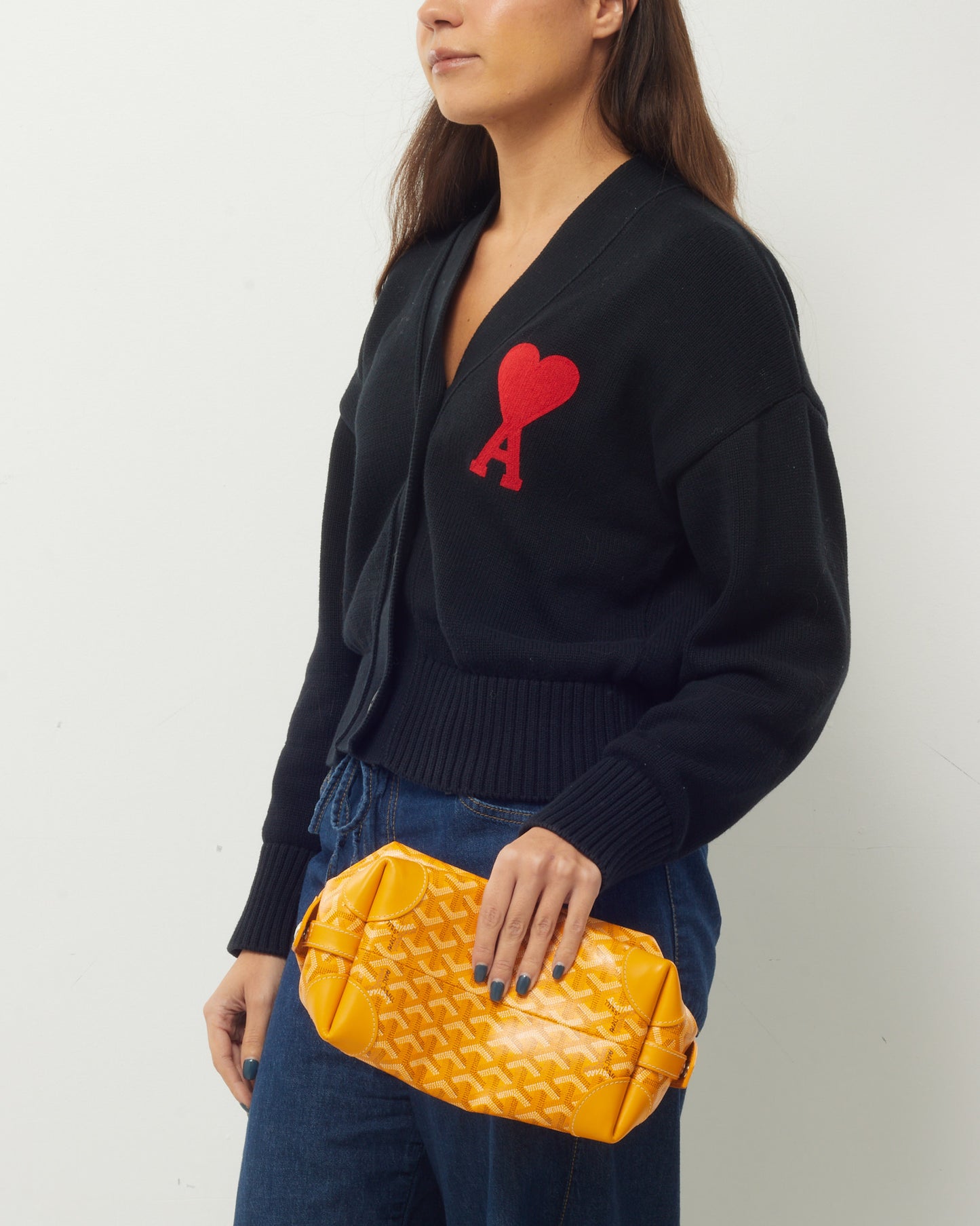 Goyard Yellow Goyardine Coated Canvas Bowling 25 Toiletry Bag