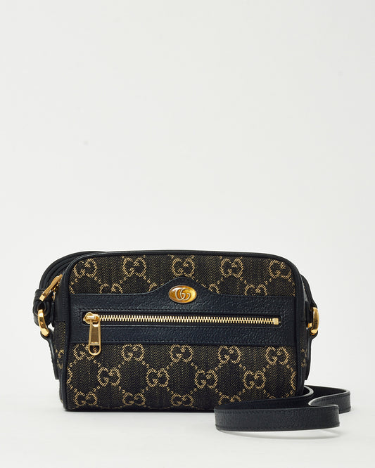 Gucci Black Denim Mini GG Ophidia Crossbody Bag
