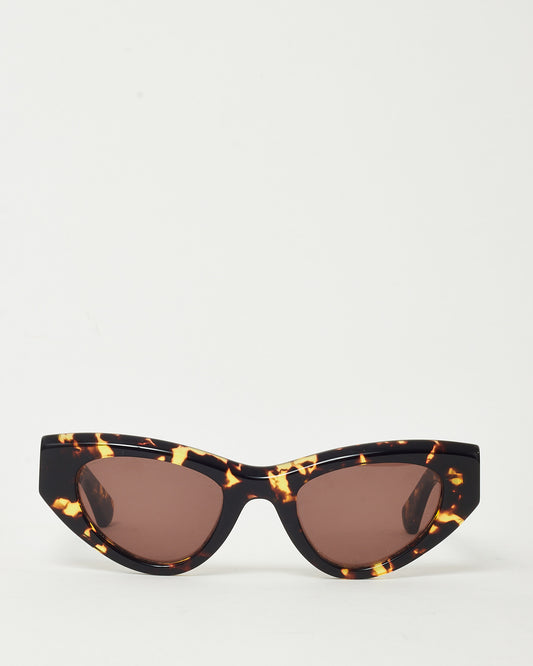 Bottega Veneta Brown Tortoise Acetate BV1142S Cat Eye Sunglasses