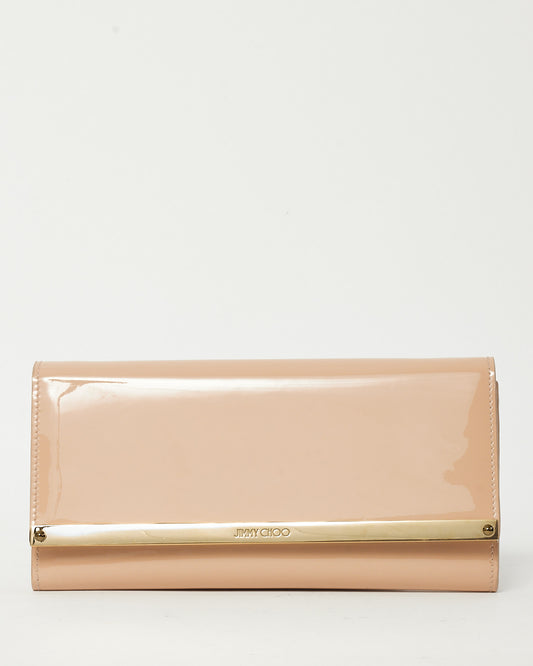 Jimmy Choo Powder Pink Opaque Patent Leather Milla Chain Clutch Crossbody
