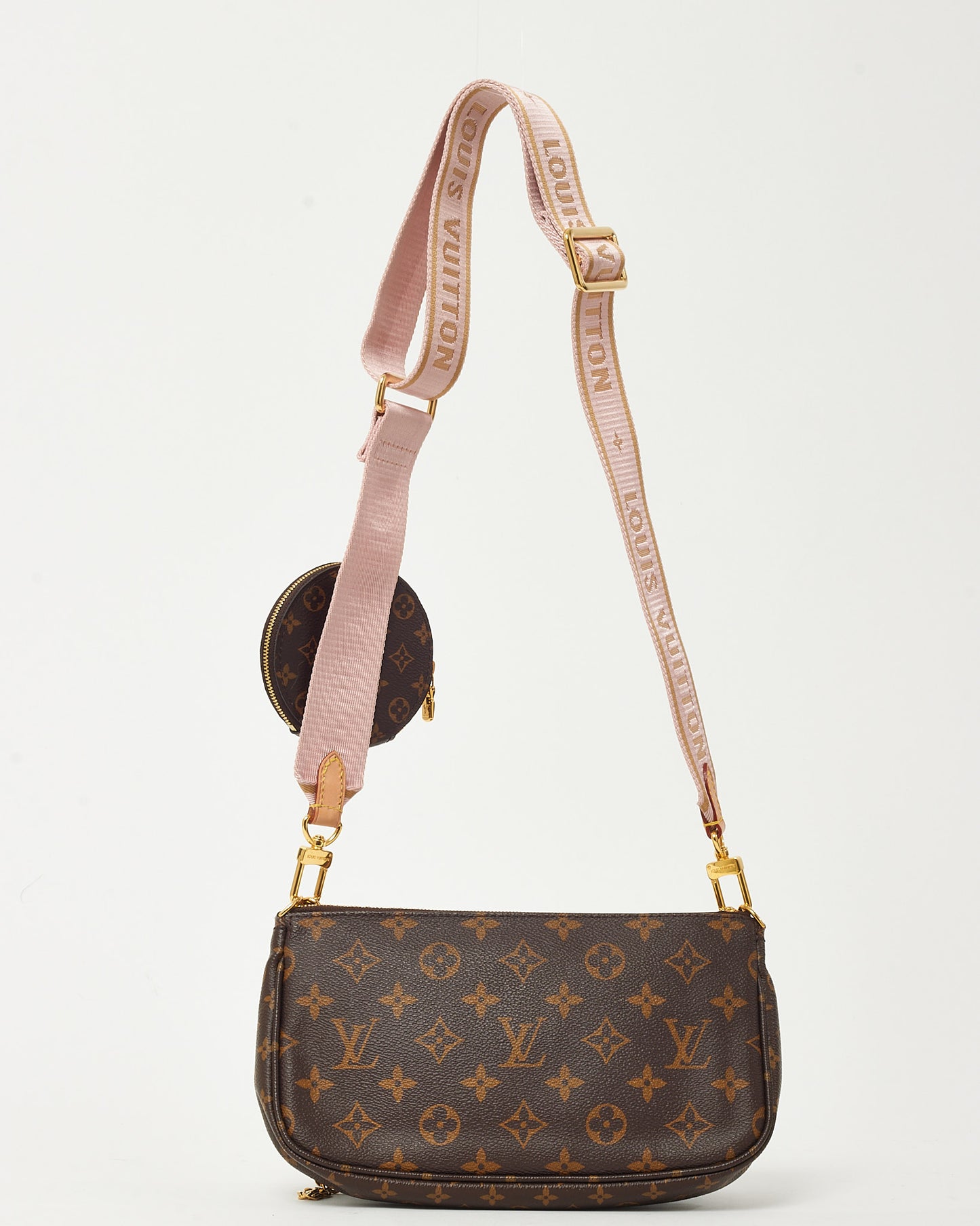 Louis Vuitton Monogram Coated Canvas Pink Multi Pochette Accessoires Crossbody Bag
