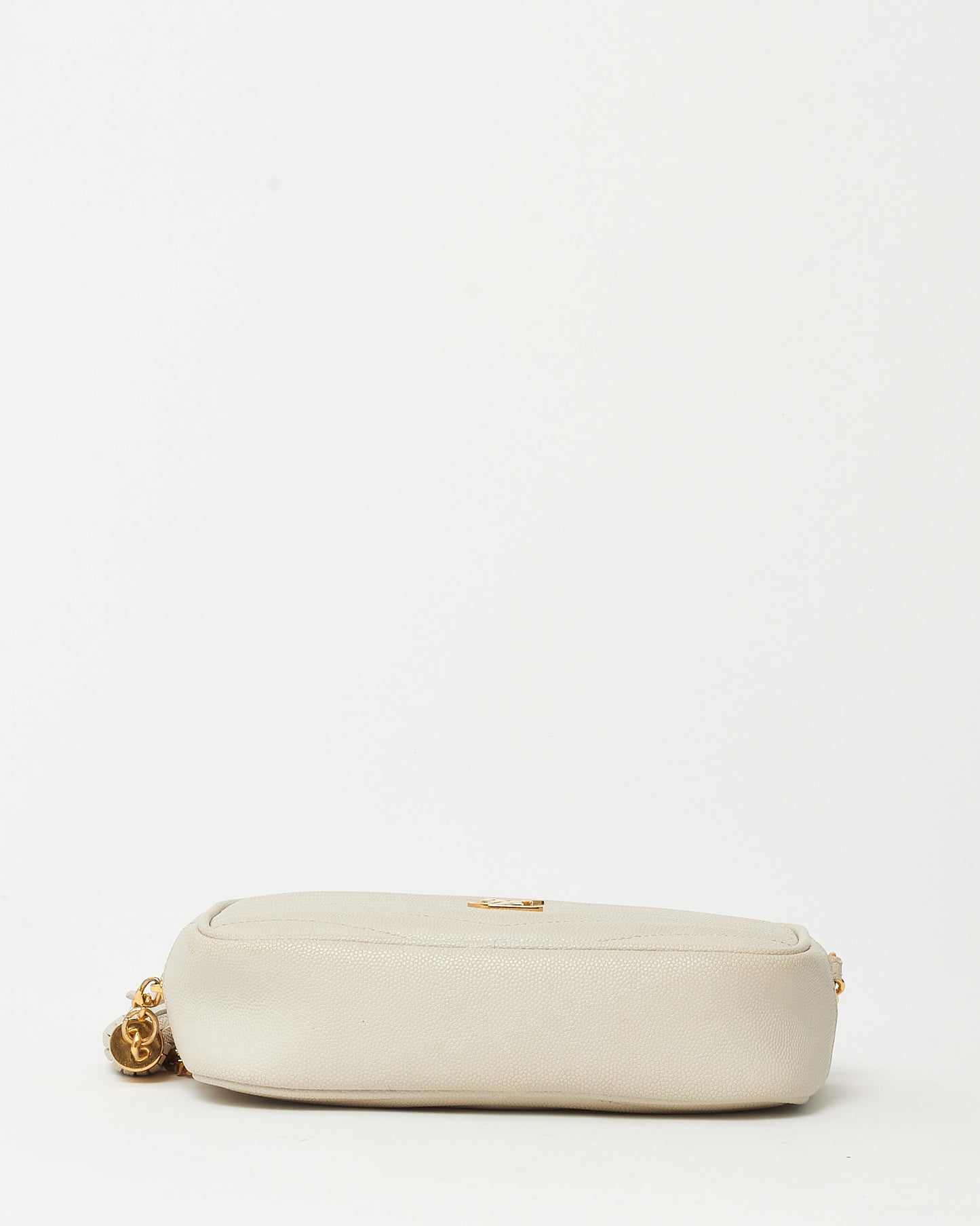 Sac bandoulière chaîne mini Lou YSL Saint Laurent rose poudré chevron grain de poudre SHW