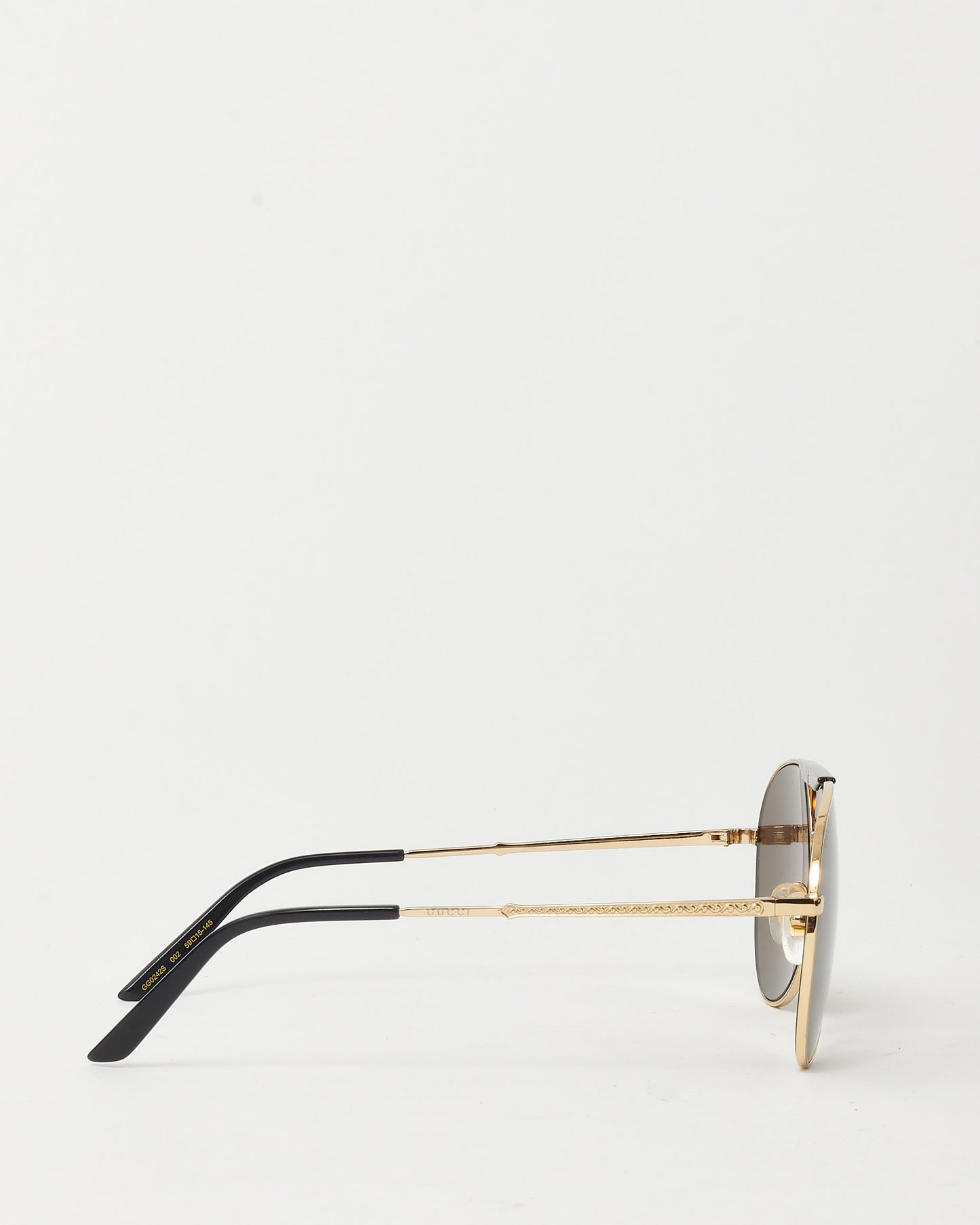 Gucci Gold and Brown GG0242S Aviator Sunglasses