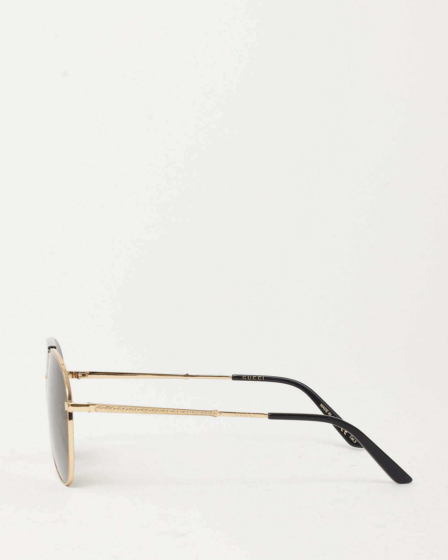 Gucci Gold and Brown GG0242S Aviator Sunglasses