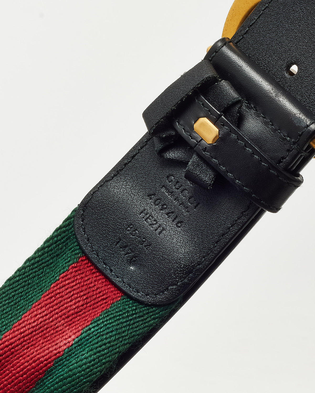 Buy Gucci Black Leather and Red/Green Web Canvas GG Marmont 