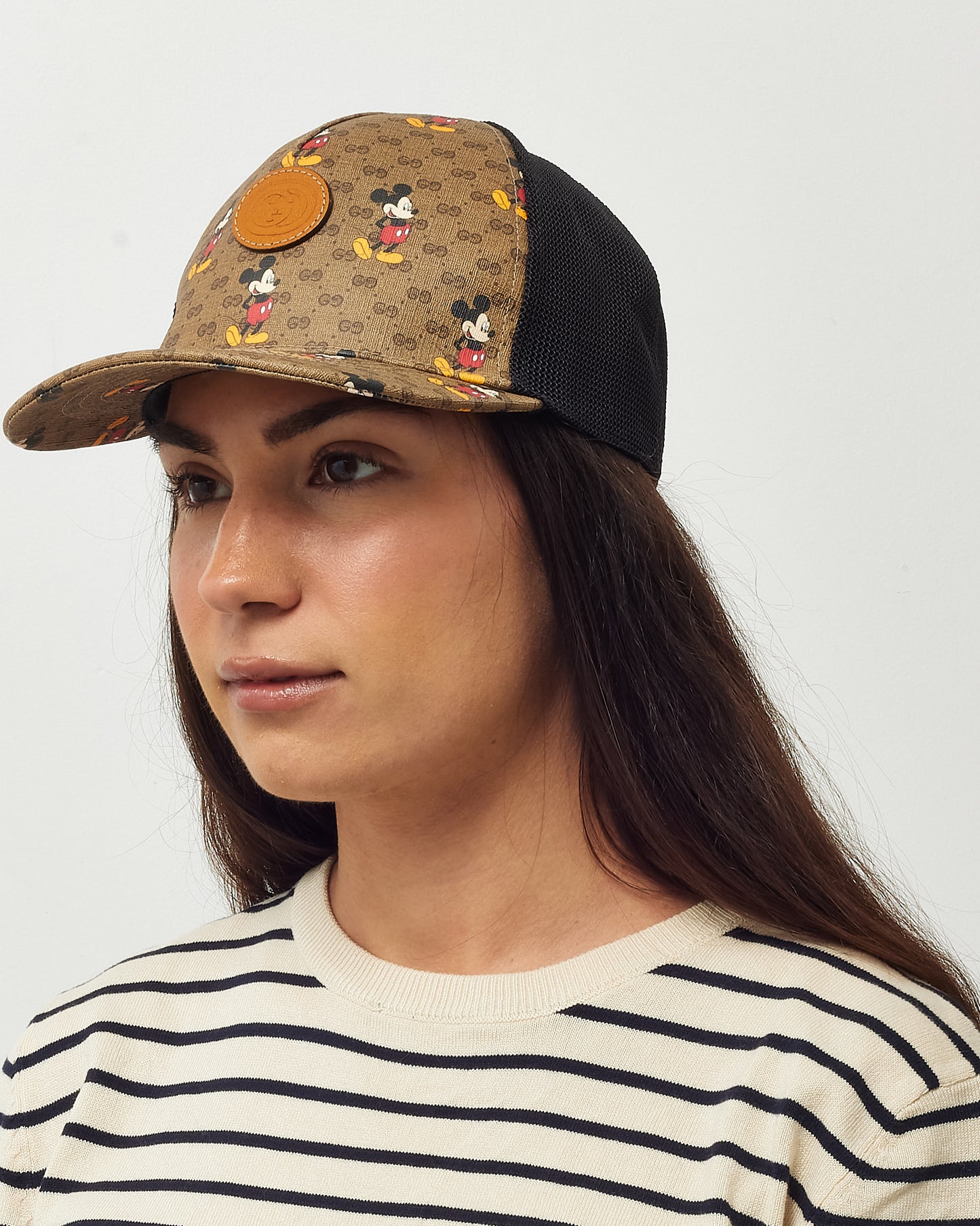 Casquette de baseball Gucci en toile GG Original marron et beige avec bande web