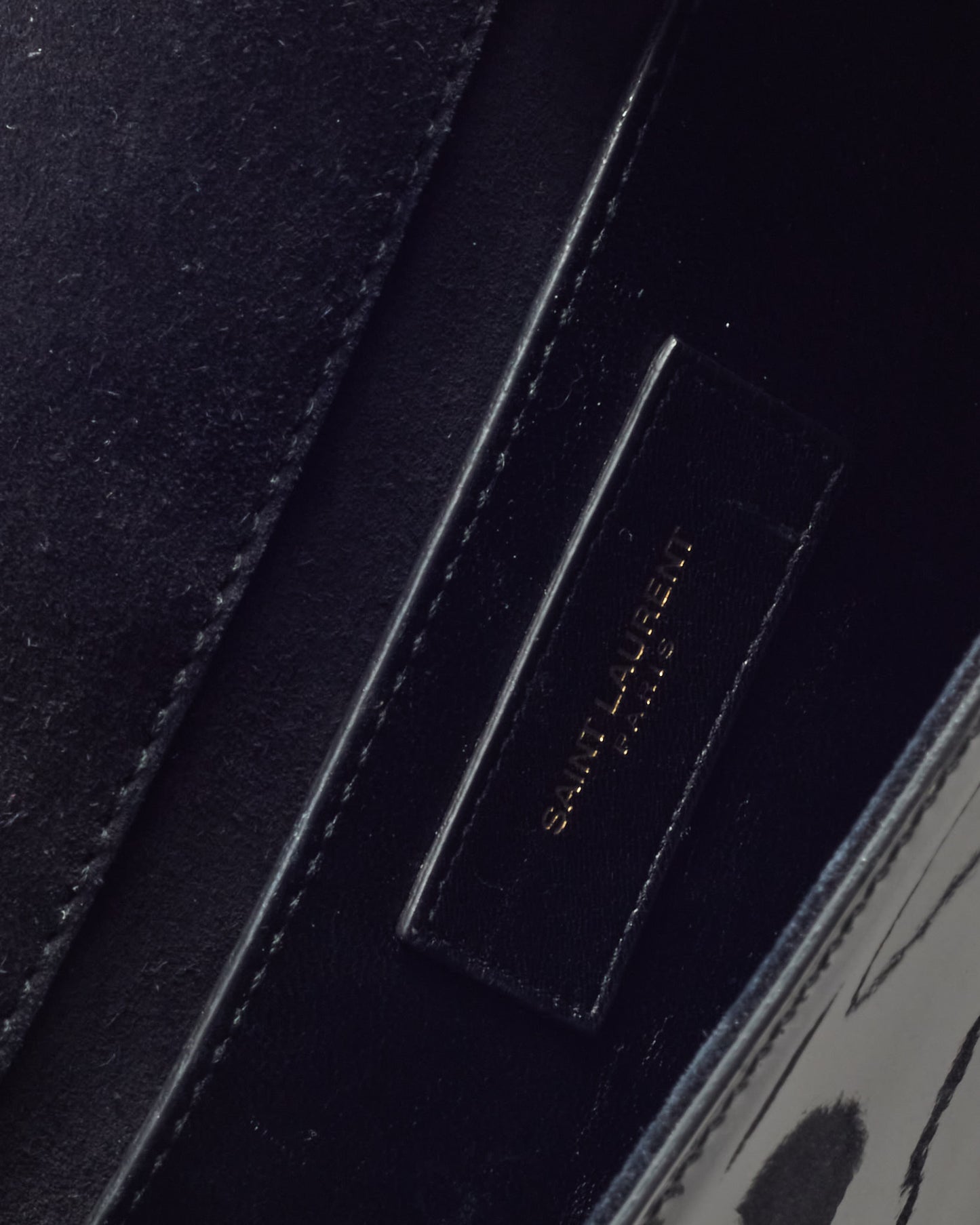 Saint Laurent Black Patent Leather GHW YSL Logo Clutch