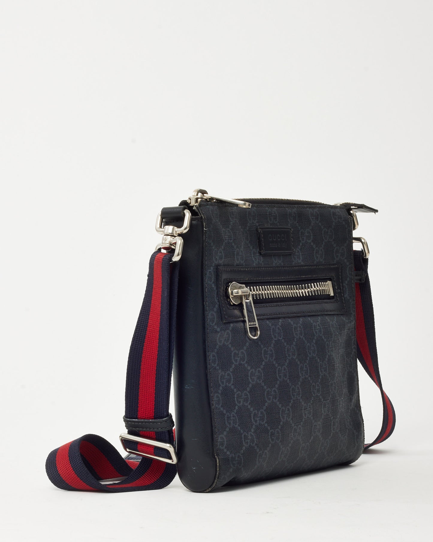 Sac Messenger petit format Gucci en toile GG Supreme Monogram noire