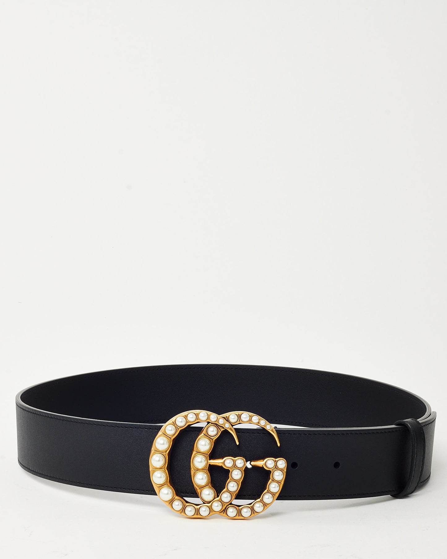 Ceinture large Gucci Marmont GG Interlocking en cuir grainé marron, bouclerie argentée - 105/42