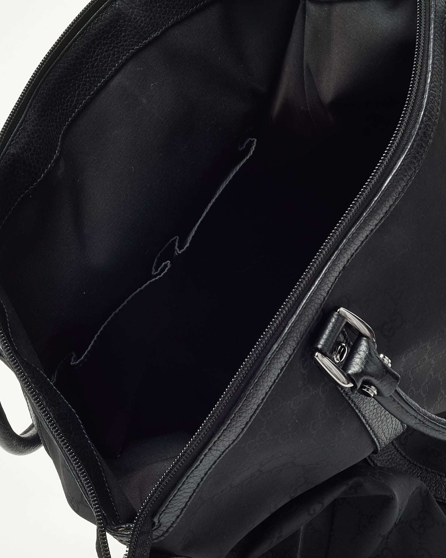 Gucci Black GG Monogram Nylon Large Dome 2Way Top Handle Bag with Strap