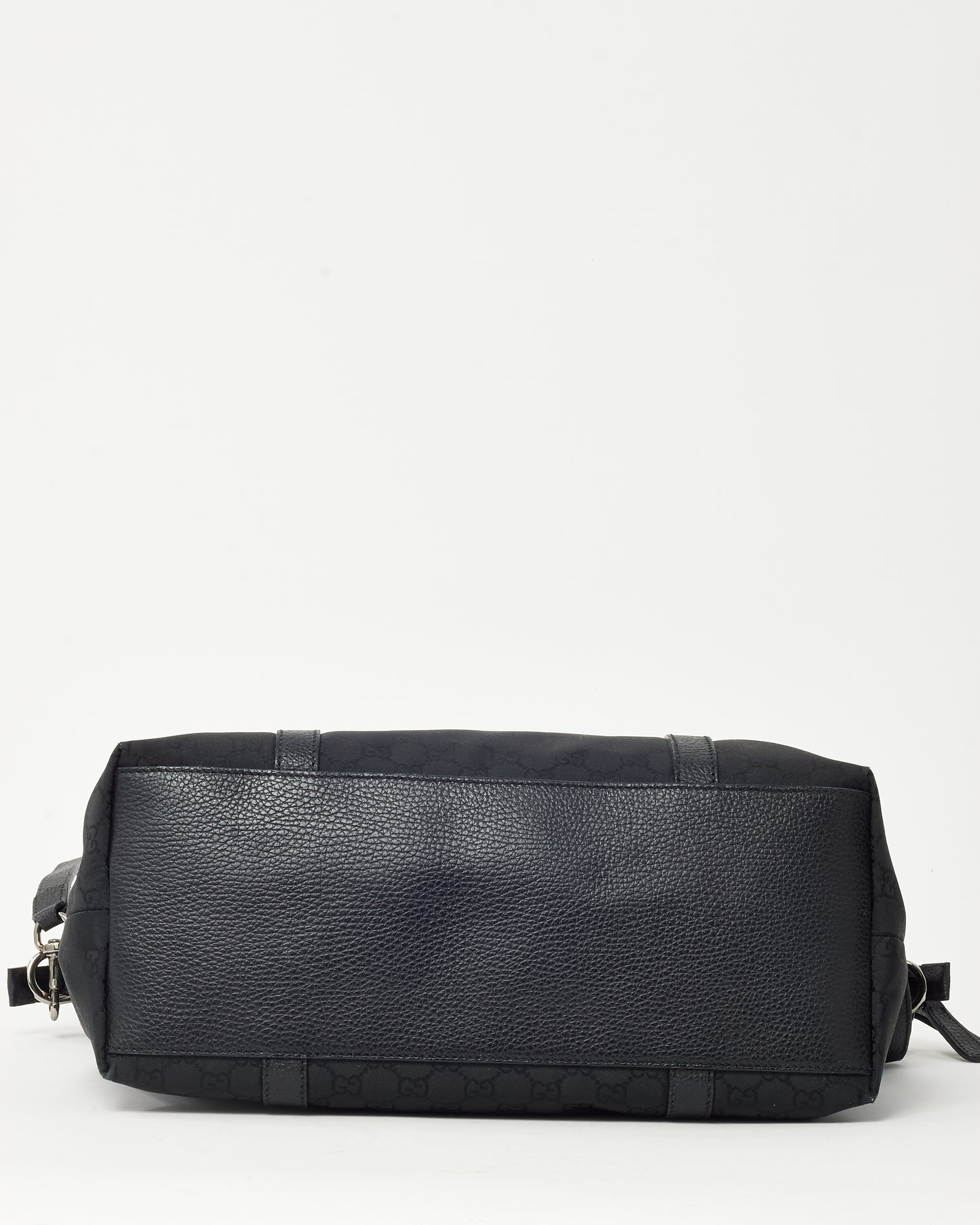 Gucci Black GG Monogram Nylon Large Dome 2Way Top Handle Bag with Strap