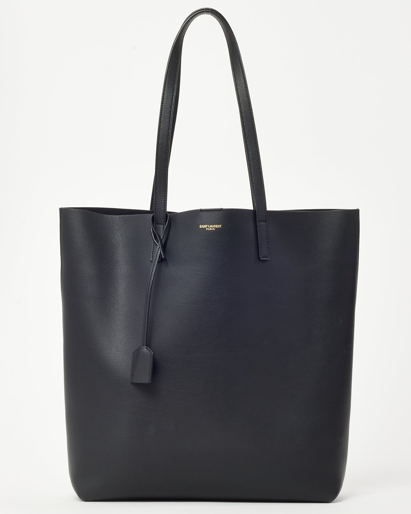 Cabas E/W en cuir de veau noir Saint Laurent