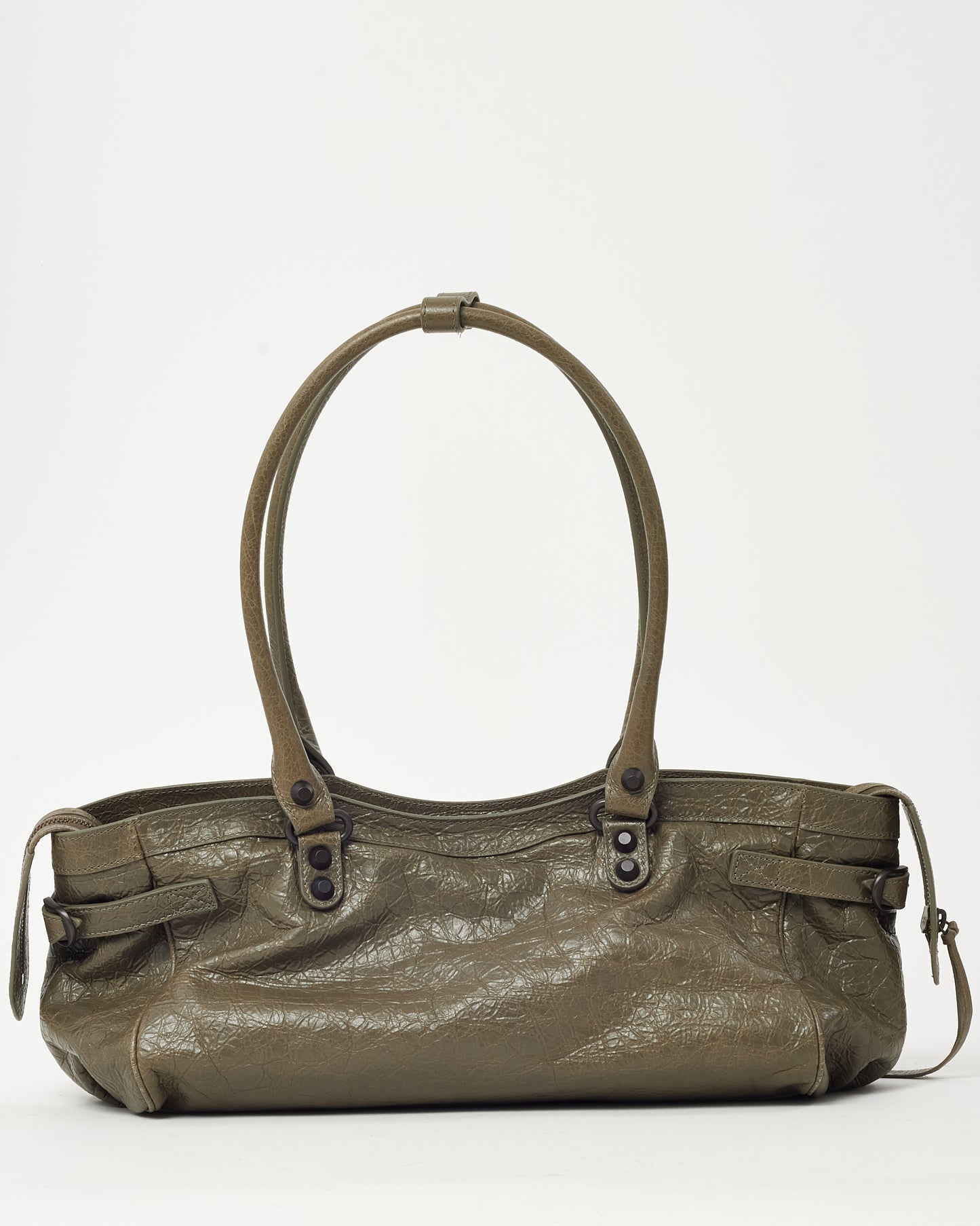 Sac Balenciaga Classic Mini City en cuir gris métallisé