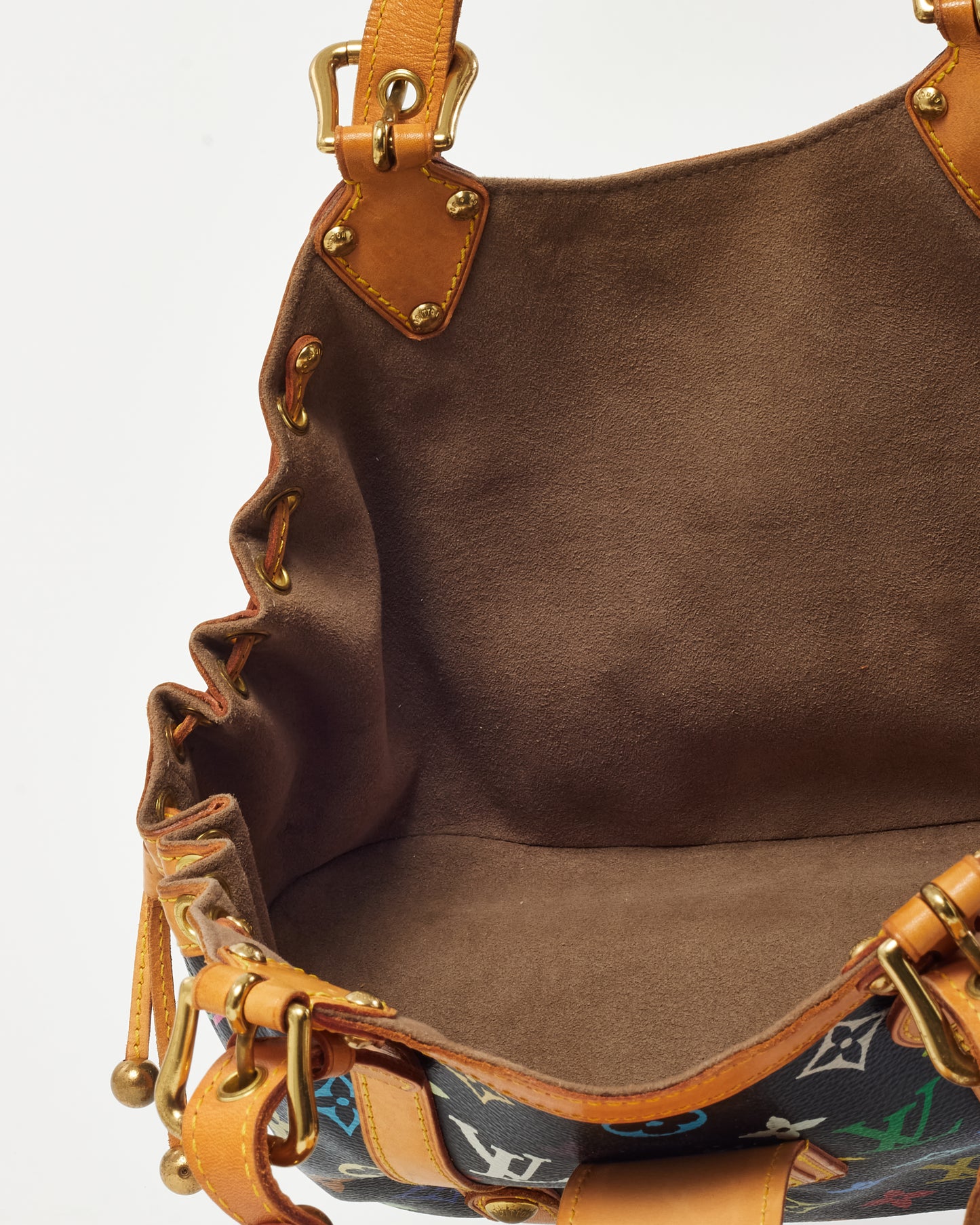 Louis Vuitton Black Multicolore Monogram Coated Canvas Takashi Murakami Theda GM Top Handle Bag