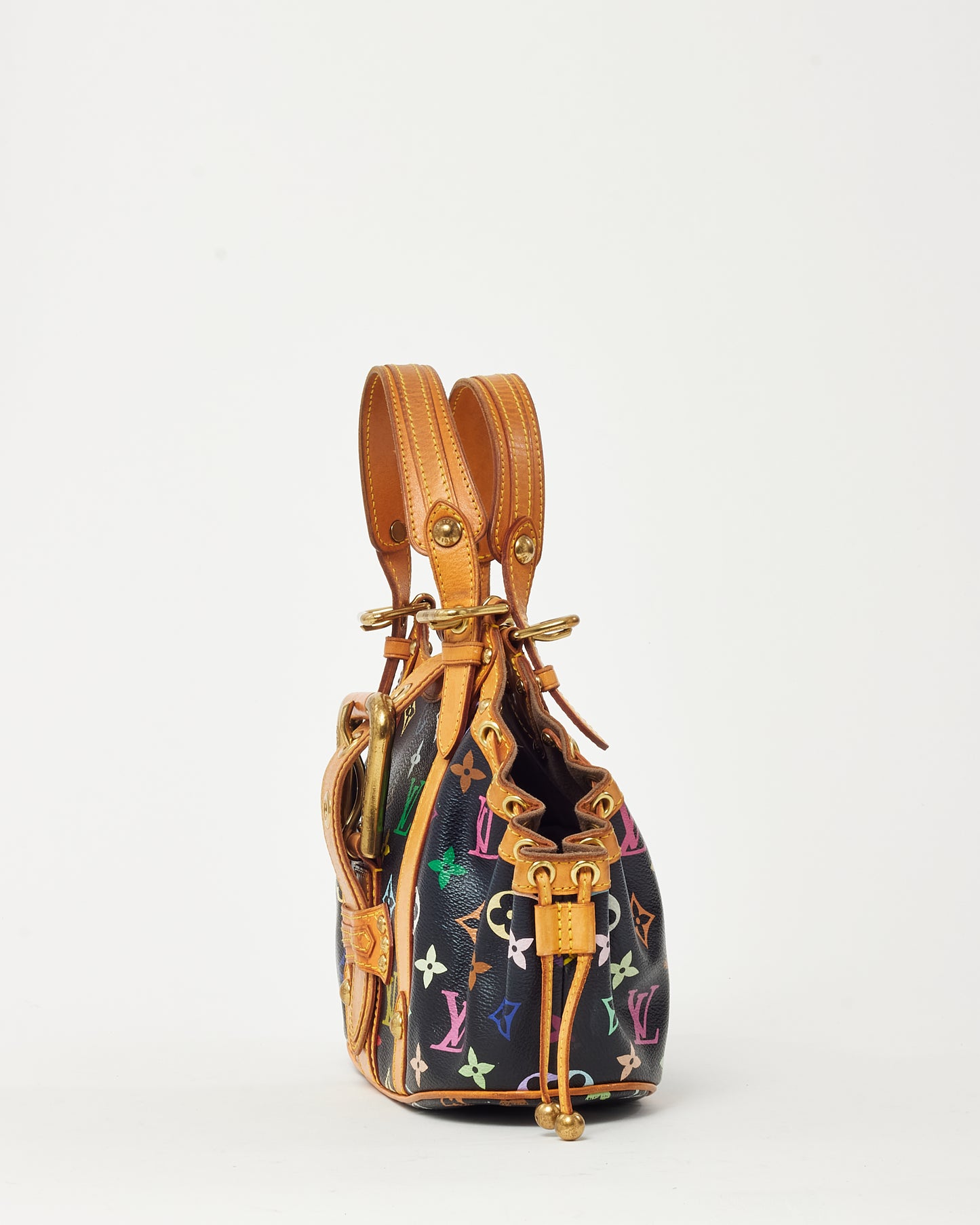 Louis Vuitton Black Multicolore Monogram Coated Canvas Takashi Murakami Theda GM Top Handle Bag