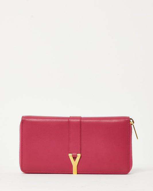 Sac Saint Laurent Sunset WOC en Cuir Gaufré Façon Crocodile Gris Verni