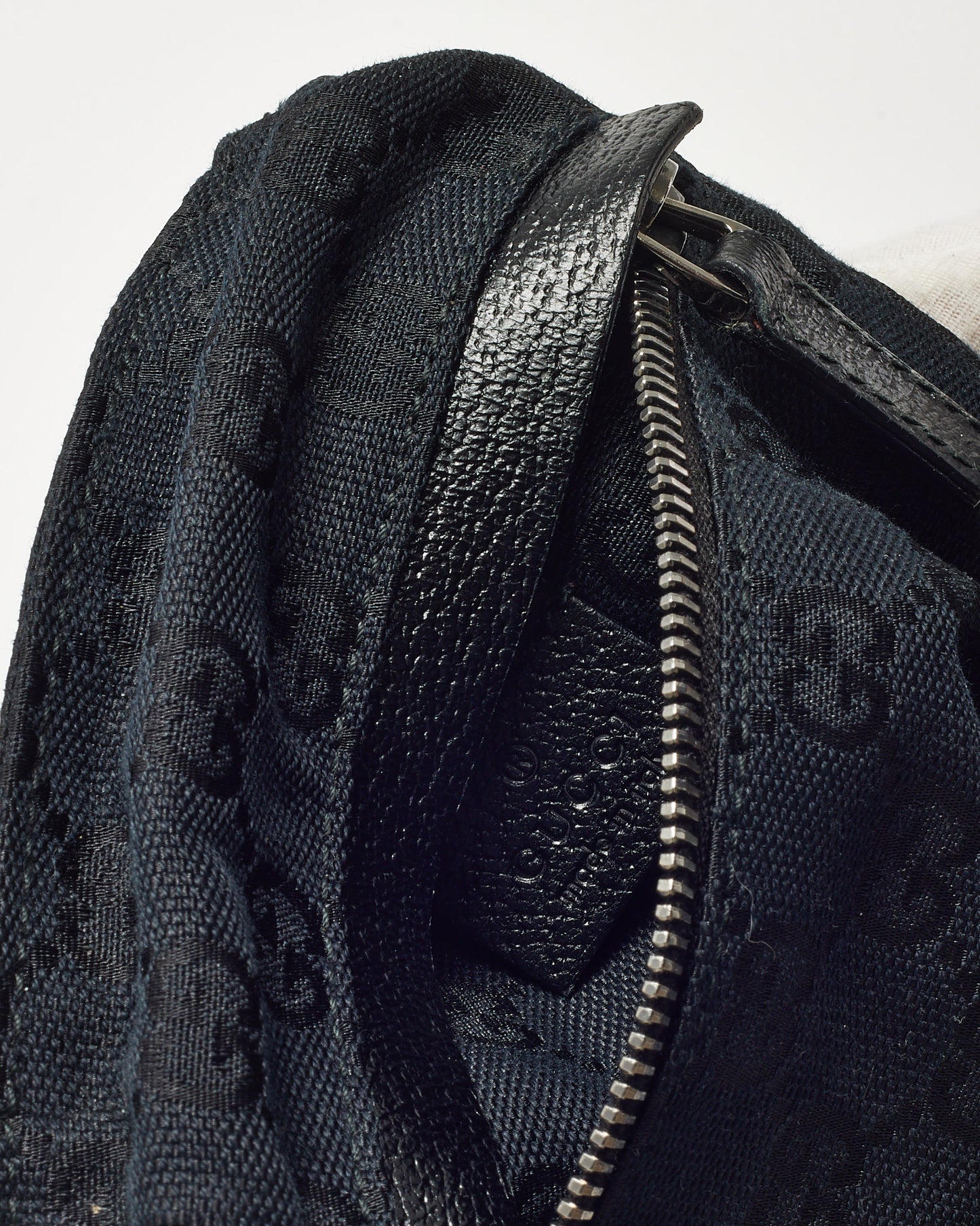 Gucci Black Monogram GG Canvas Double Pocket Belt Bag