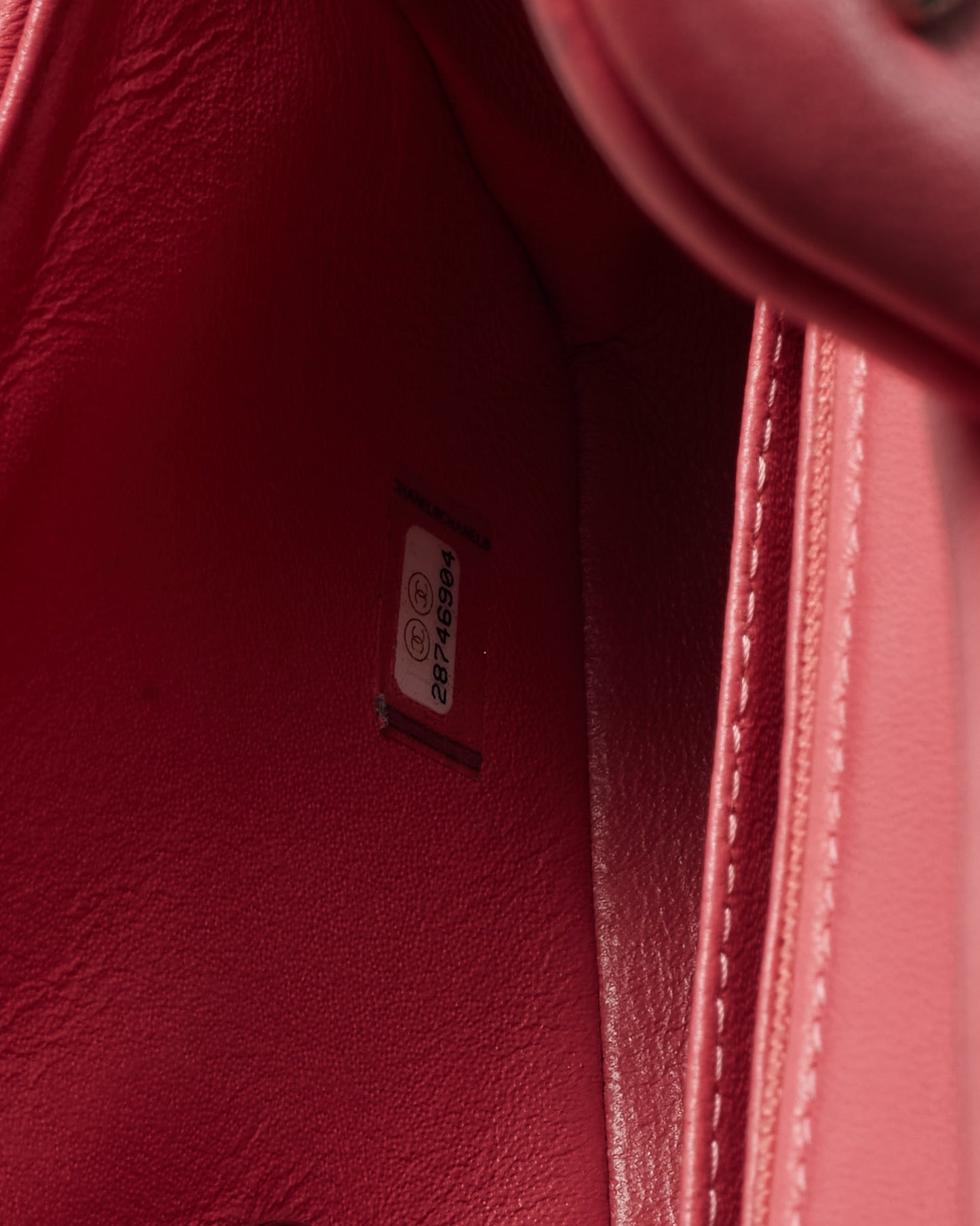 Chanel Pink Lambskin Leather Mini Rectangular Flap Bag SHW