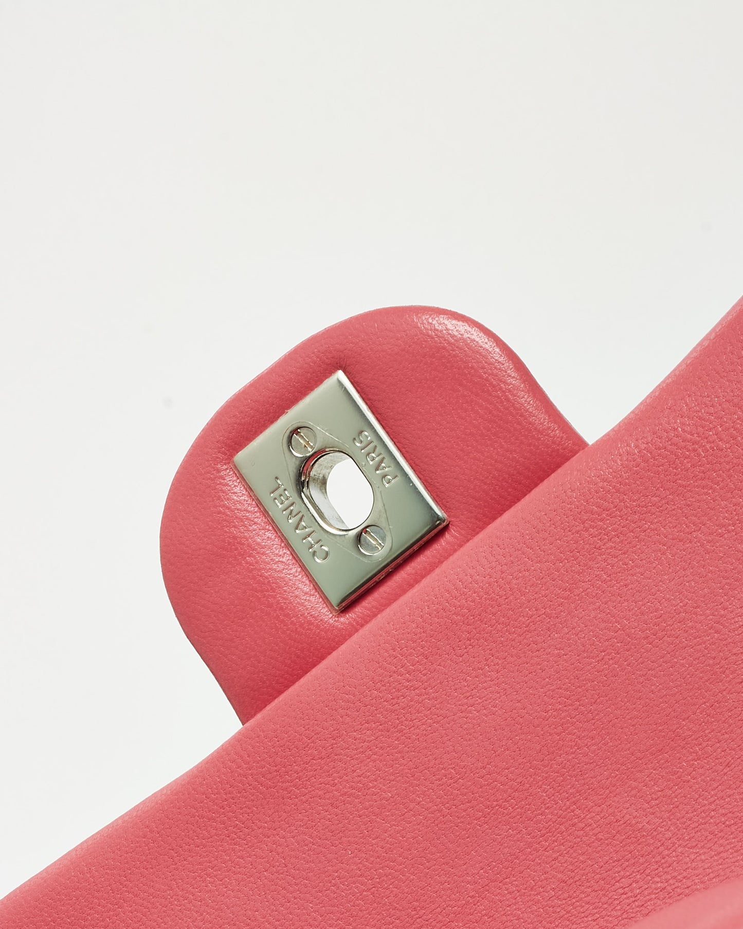 Chanel Pink Lambskin Leather Mini Rectangular Flap Bag SHW