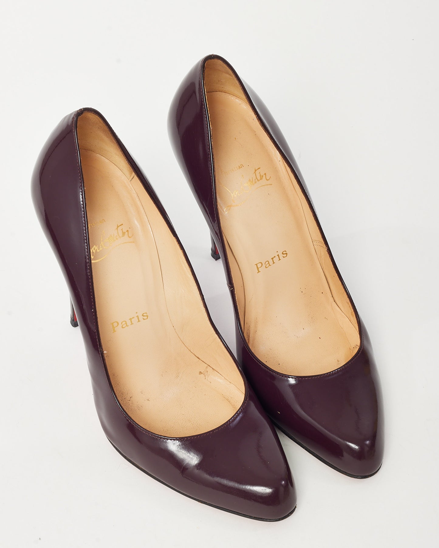 Christian Louboutin Purple Patent Leather Ron Ron 100mm Pumps - 38.5