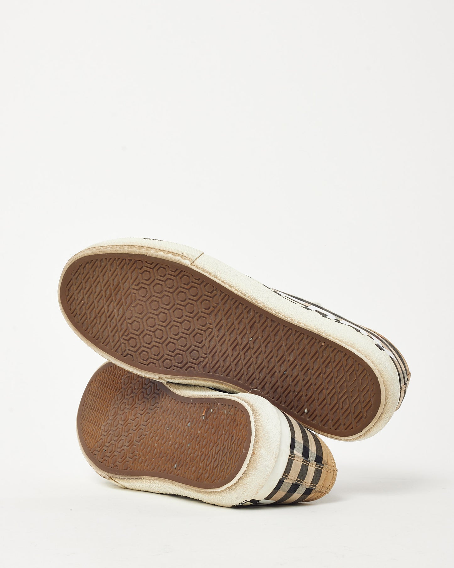 Baskets basses en toile Burberry pour homme, couleur beige Nova Check - US 7 HOMME