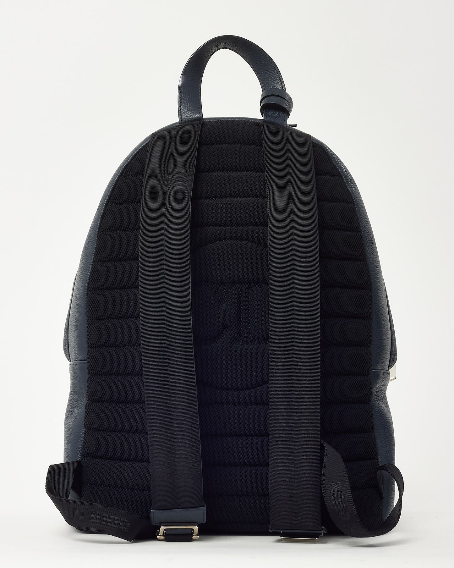 Dior x Stussy Navy Grained Leather Red Printed Logo Backpack