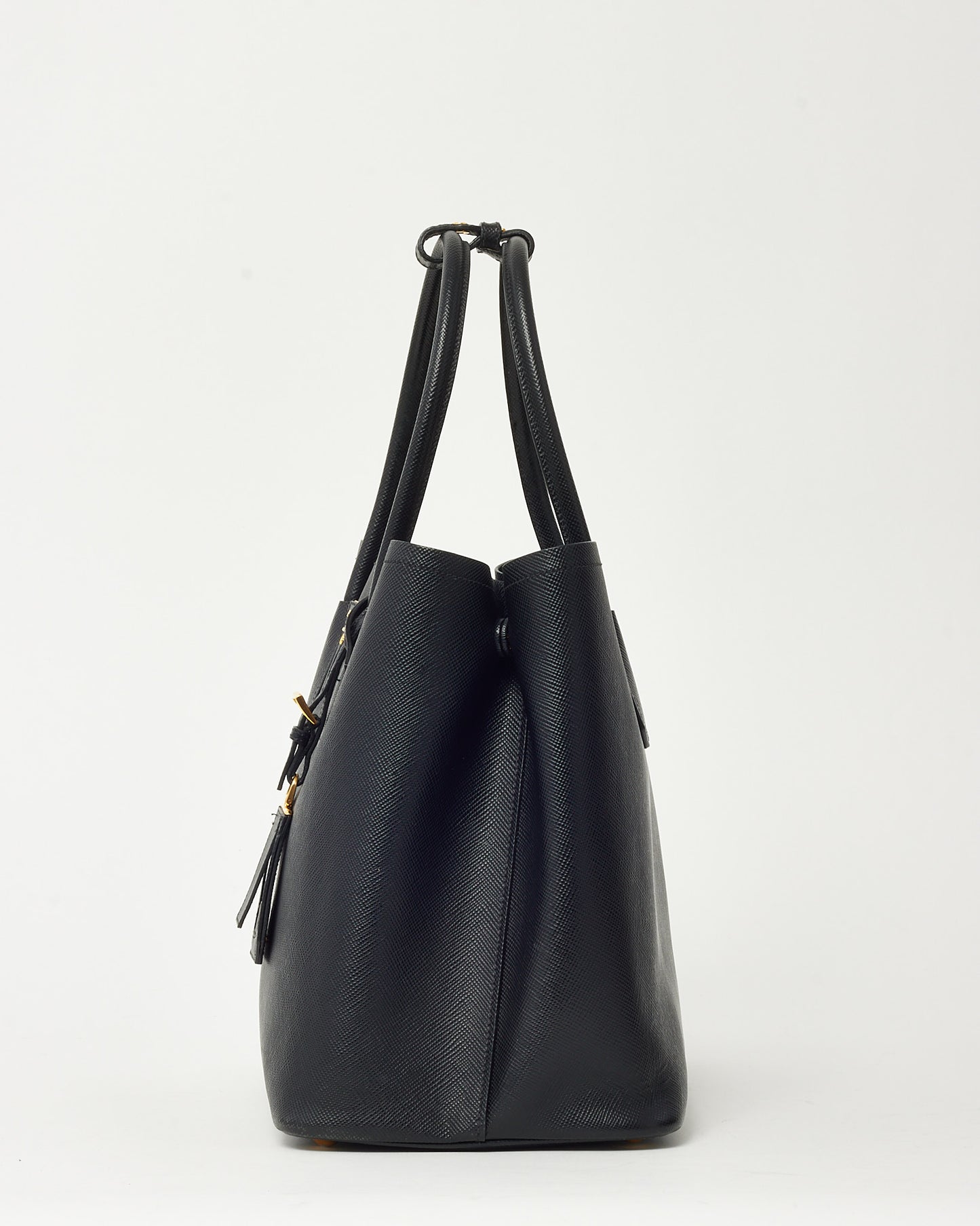 Prada Black Saffiano Leather Large Double Tote Bag