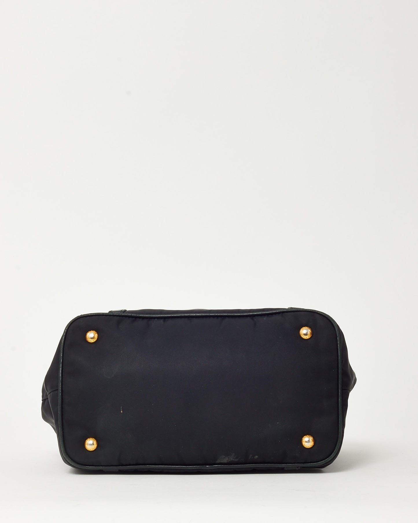 Prada Black Tessuto Nylon and Leather Detail Buckle 2Way Tote Bag with Strap BN1841