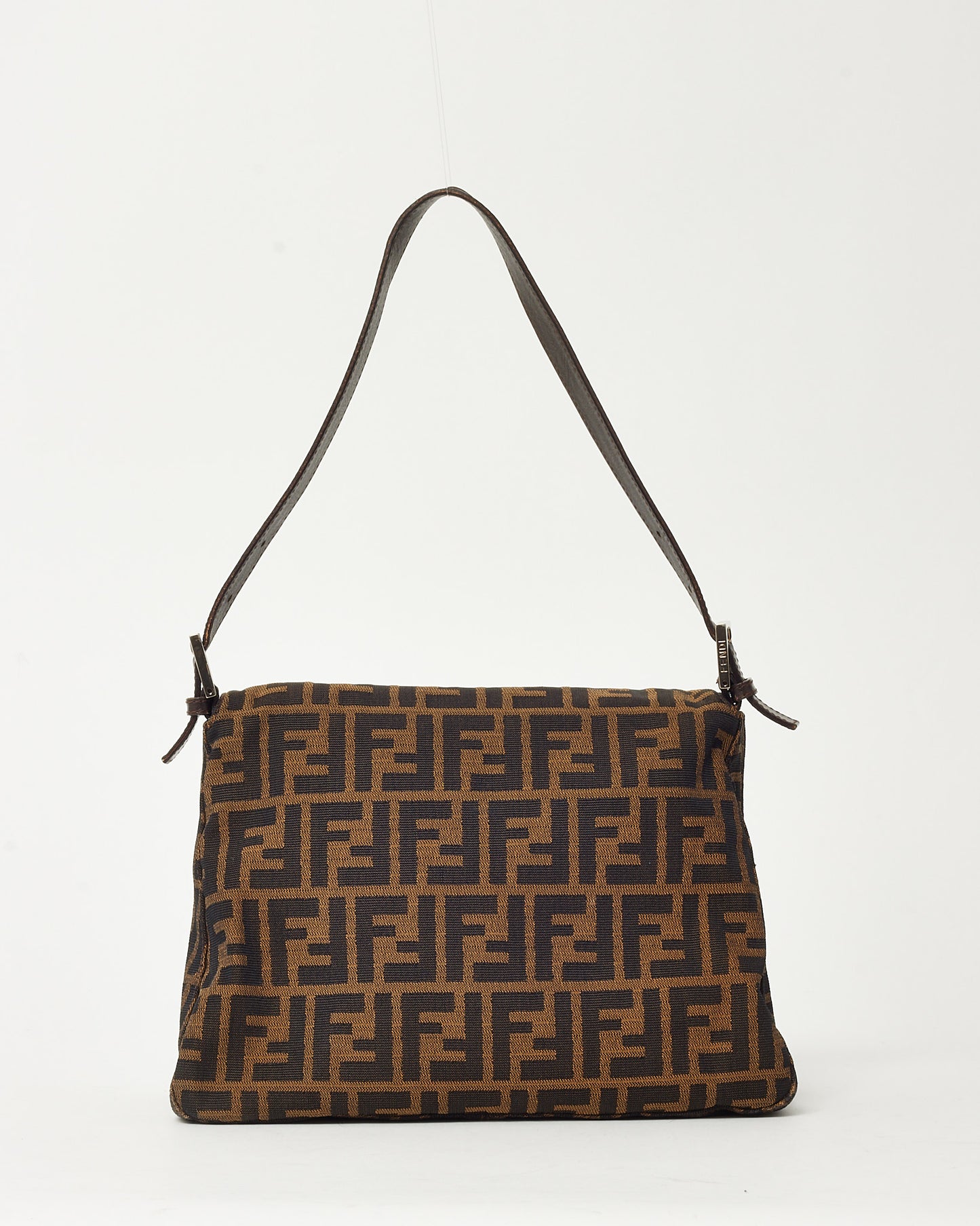 Fendi Brown Tobacco Zucca Monogram Canvas Mama Baguette Shoulder Bag
