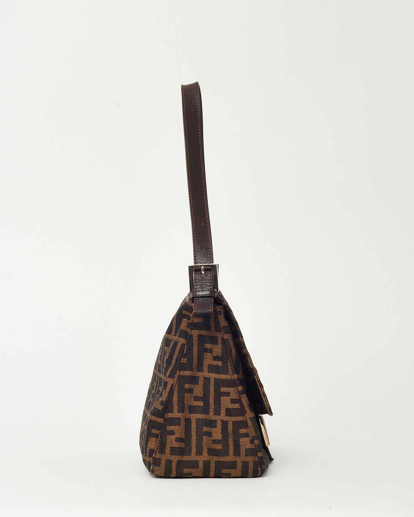 Fendi Brown Tobacco Zucca Monogram Canvas Mama Baguette Shoulder Bag