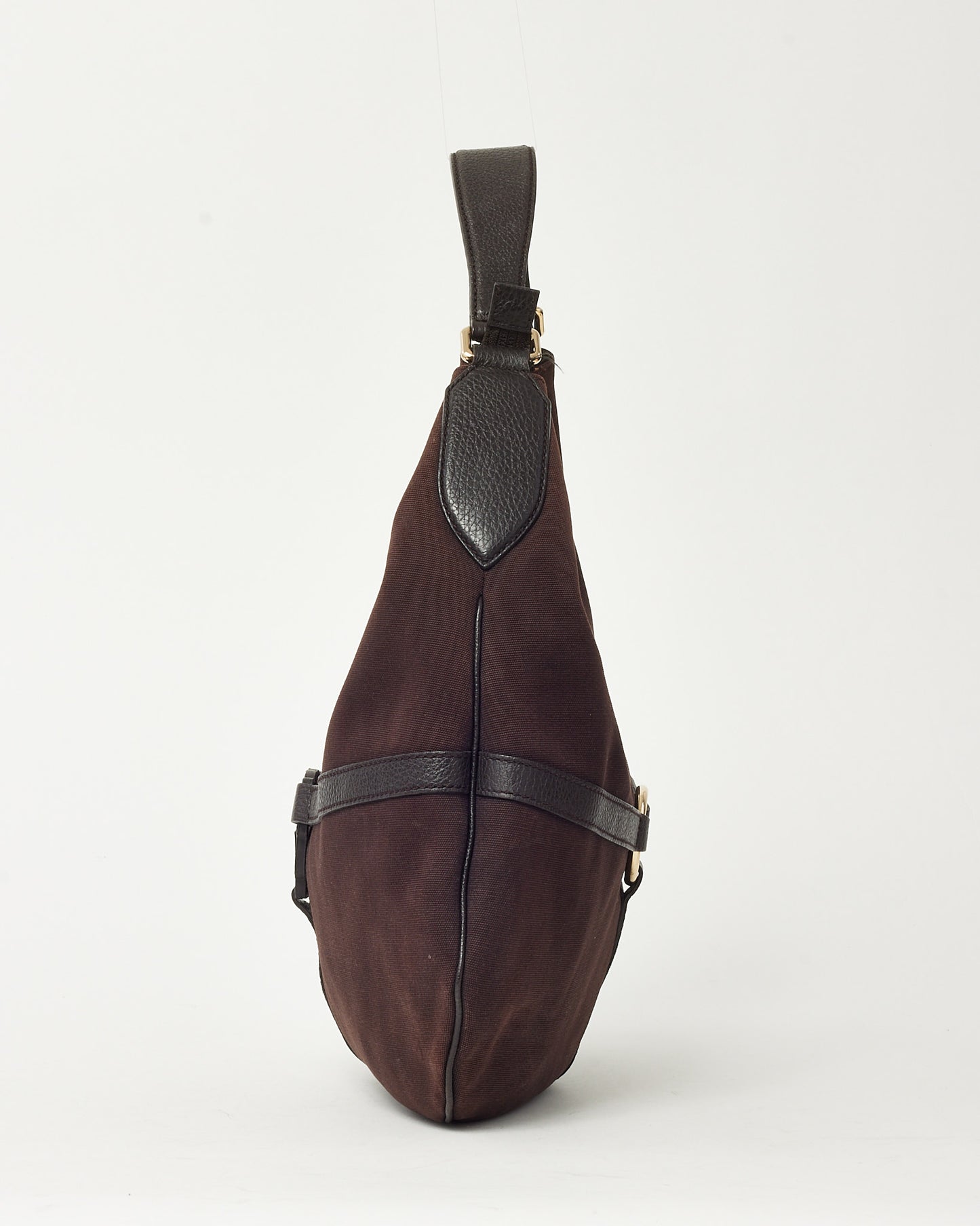 Gucci Brown Canvas and Leather Detail GG Reins Hobo Bag Shoulder Bag