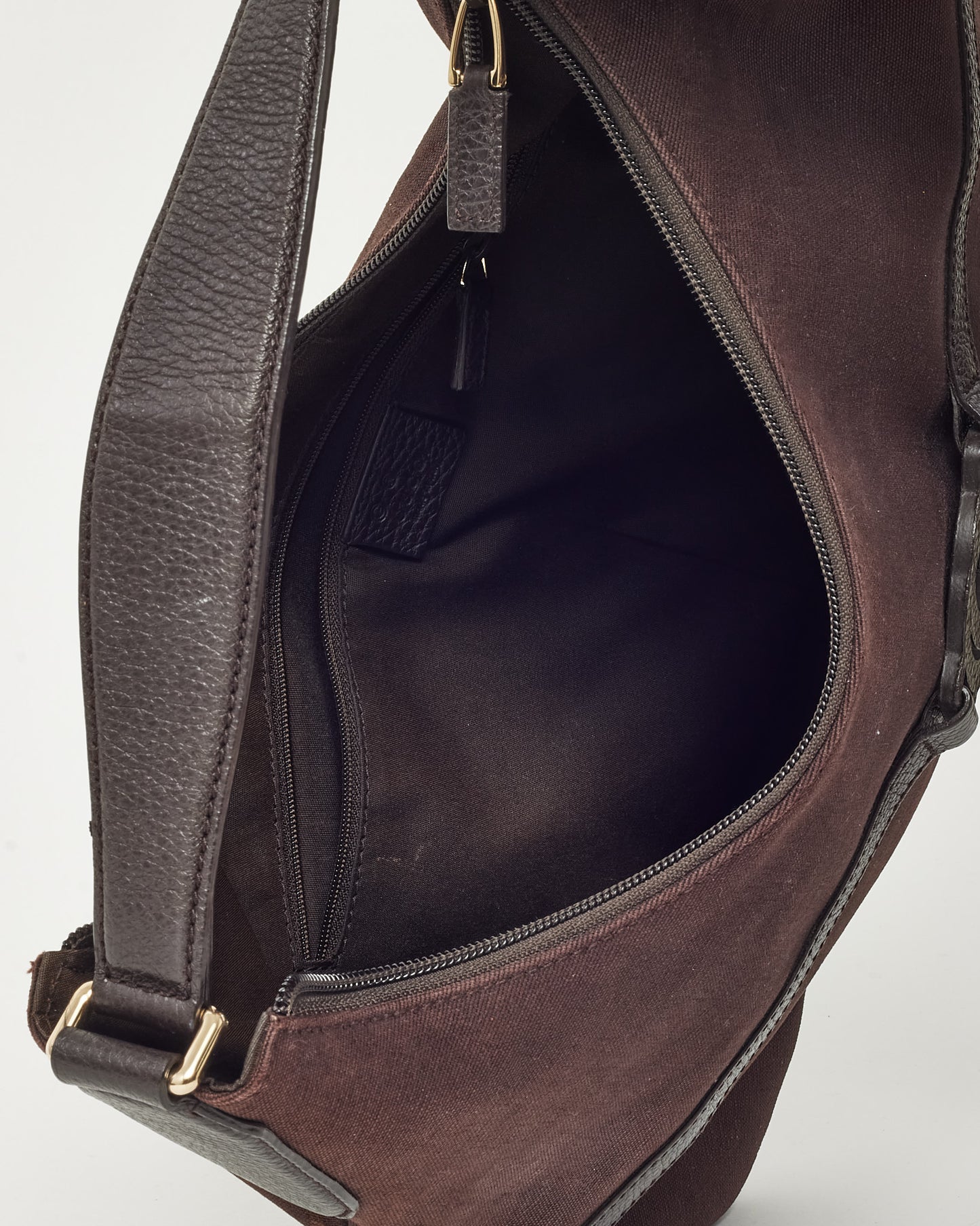 Gucci Brown Canvas and Leather Detail GG Reins Hobo Bag Shoulder Bag