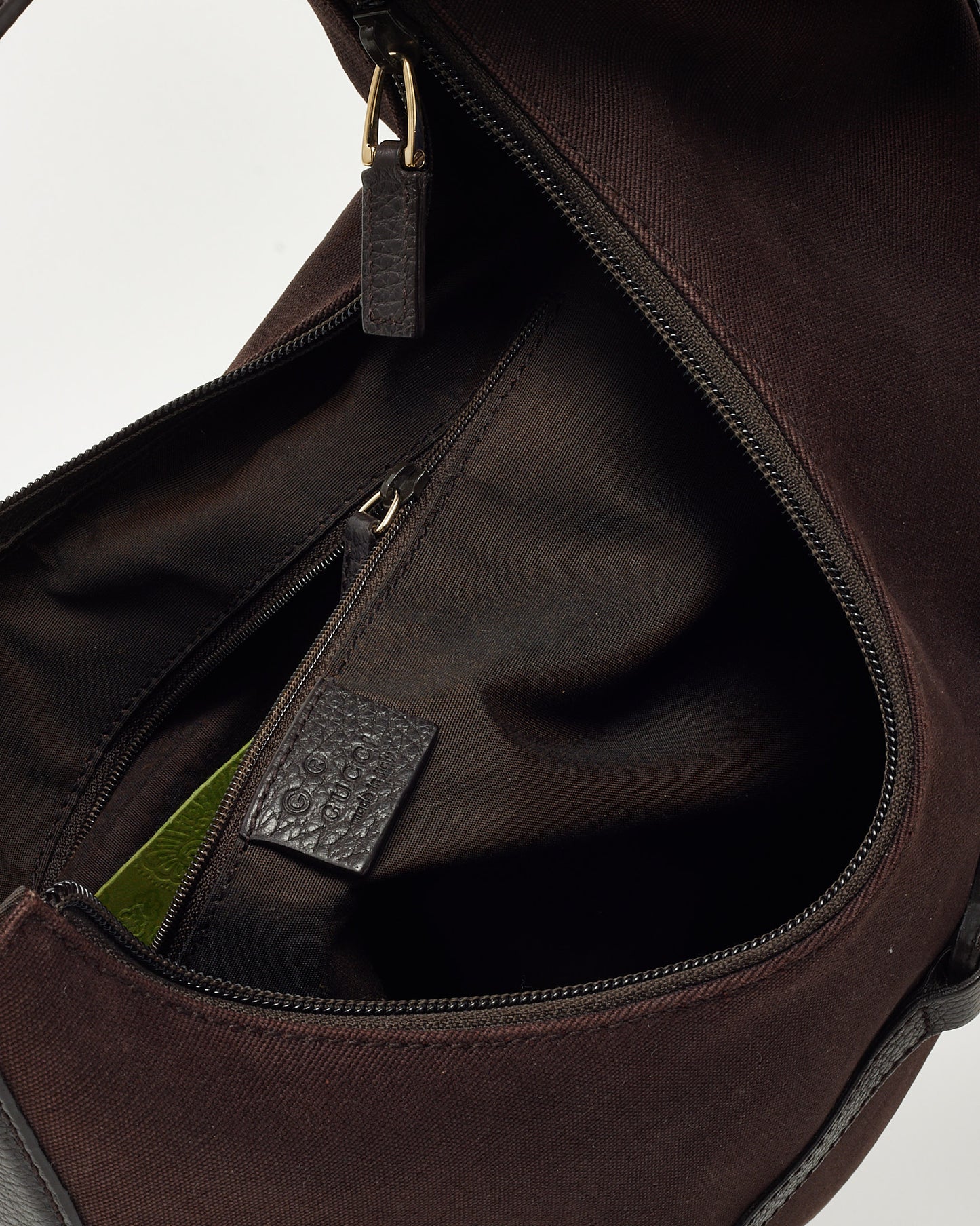 Gucci Brown Canvas and Leather Detail GG Reins Hobo Bag Shoulder Bag