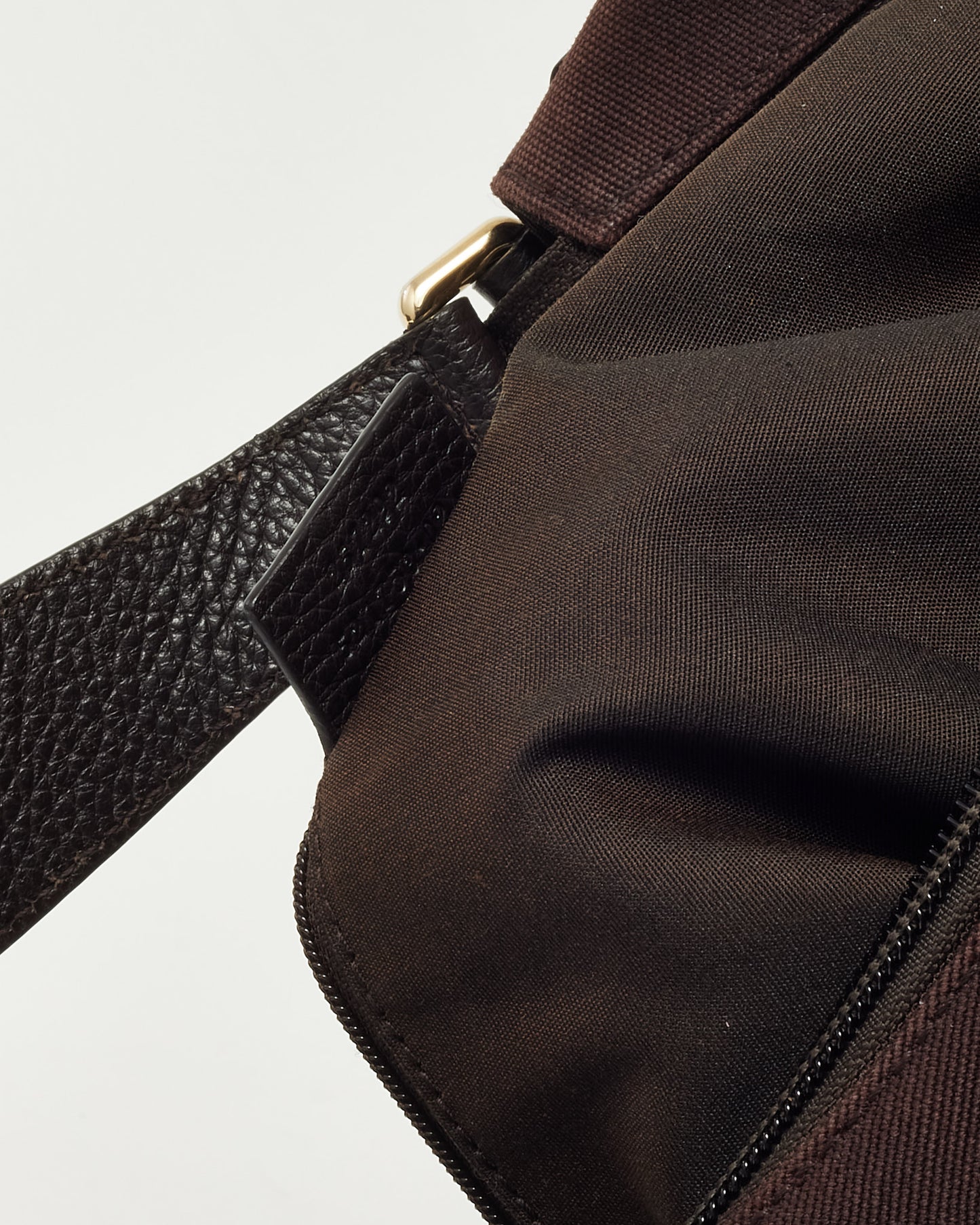 Gucci Brown Canvas and Leather Detail GG Reins Hobo Bag Shoulder Bag