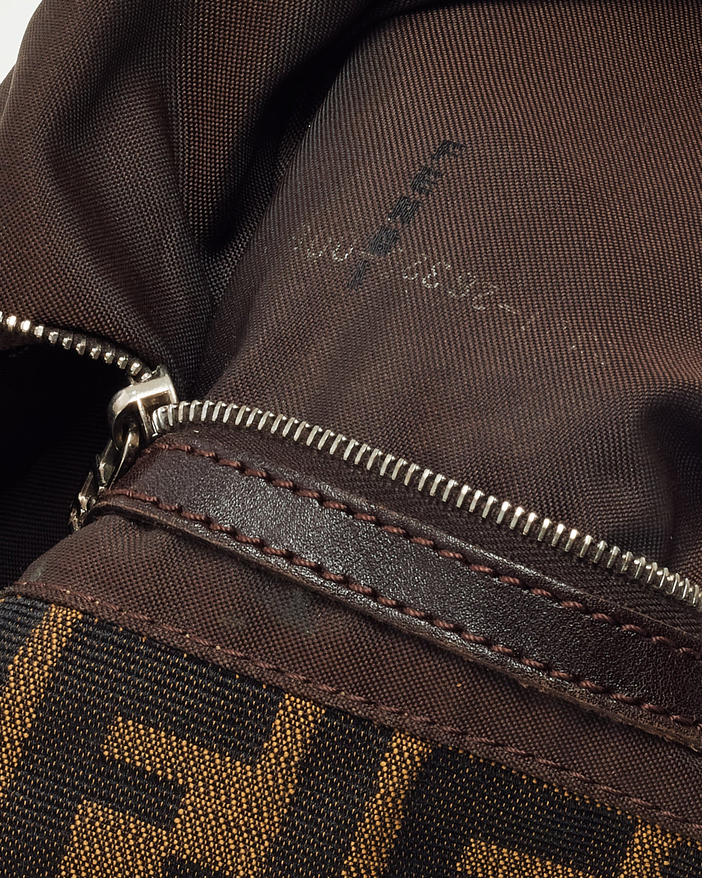 Fendi Brown Tobacco Zucca Monogram Canvas Mama Baguette Shoulder Bag