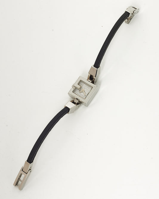 Montre Gucci Twirl à mouvement quartz en acier inoxydable argenté avec monogramme GG, 33 mm