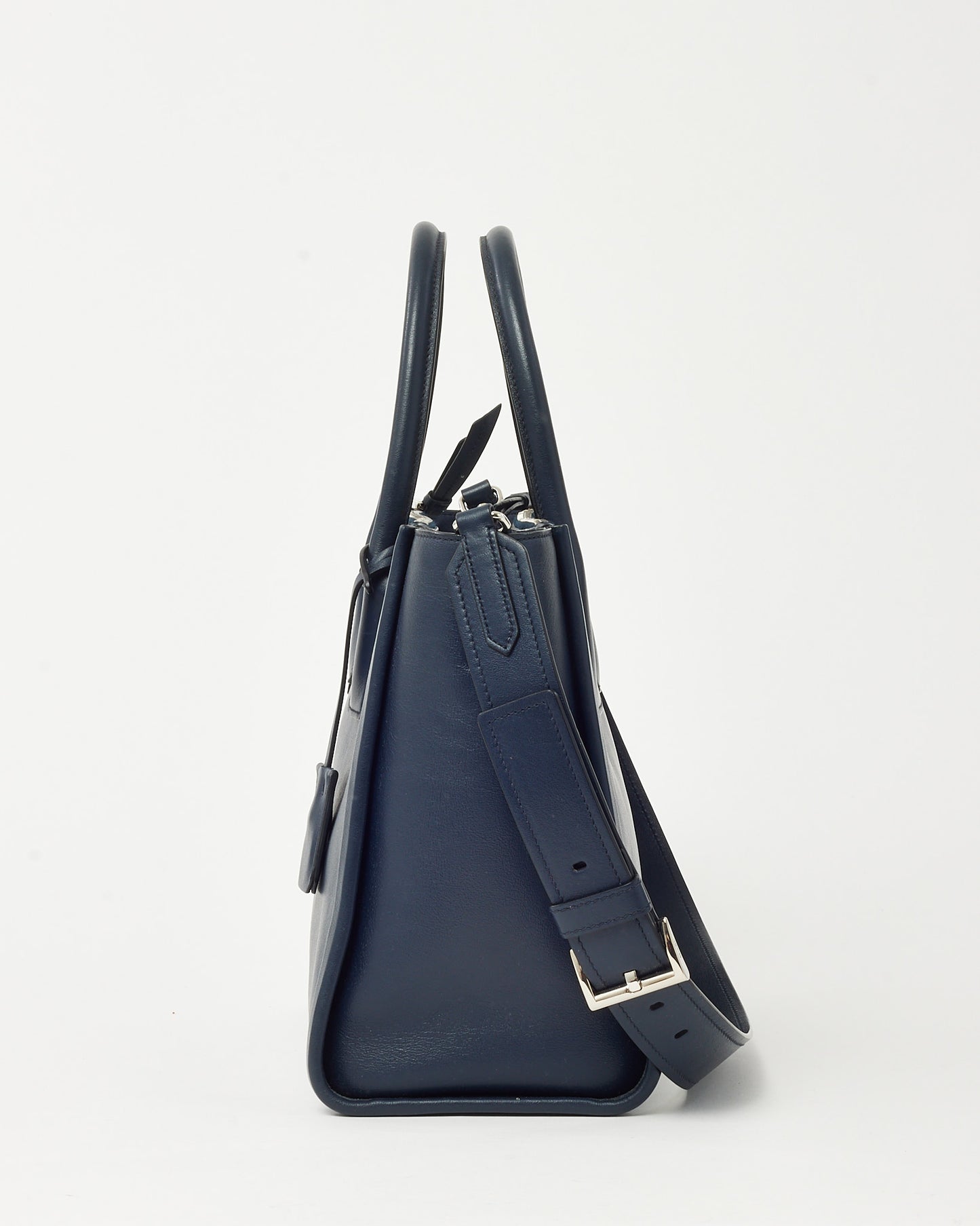Prada Navy Grace Lux Leather 2Way Concept Tote with Strap 1BA183