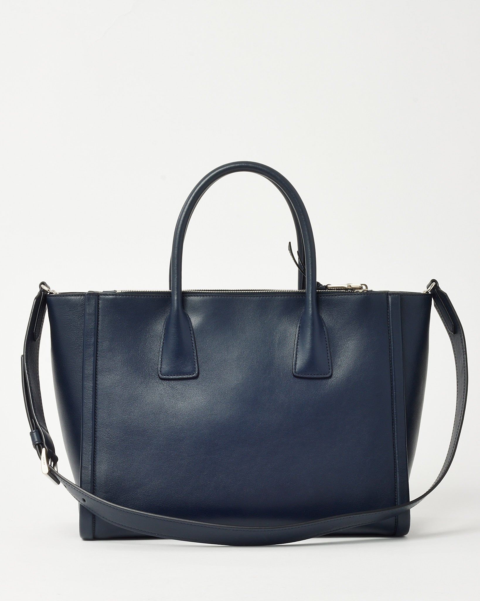 Buy Prada Navy Grace Lux Leather 2Way Concept Tote with Strap