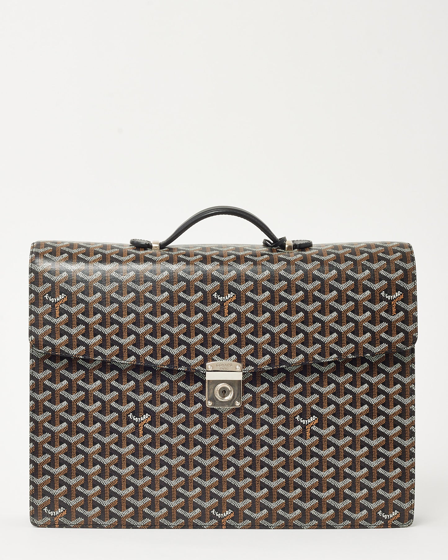 Goyard Black Goyardine Coated Canvas Serviette Large Briefcase