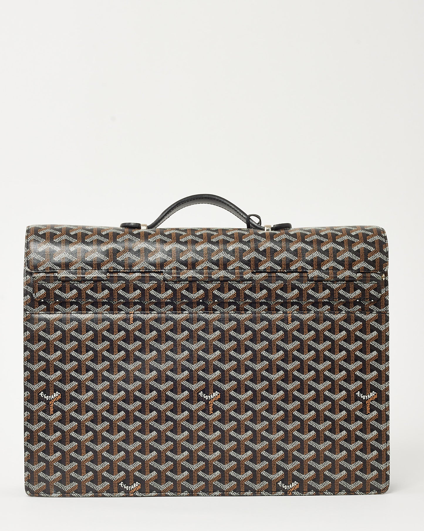 Goyard Black Goyardine Coated Canvas Serviette Large Briefcase