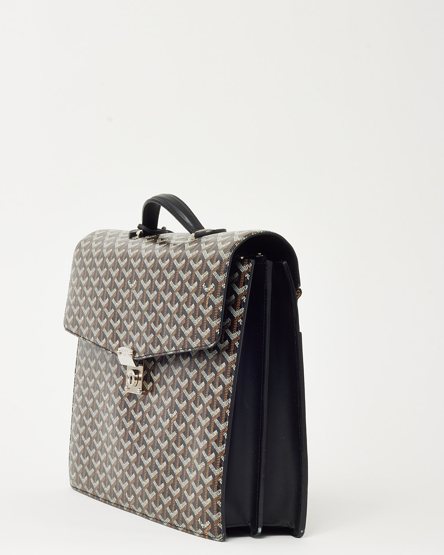Goyard Black Goyardine Coated Canvas Serviette Large Briefcase