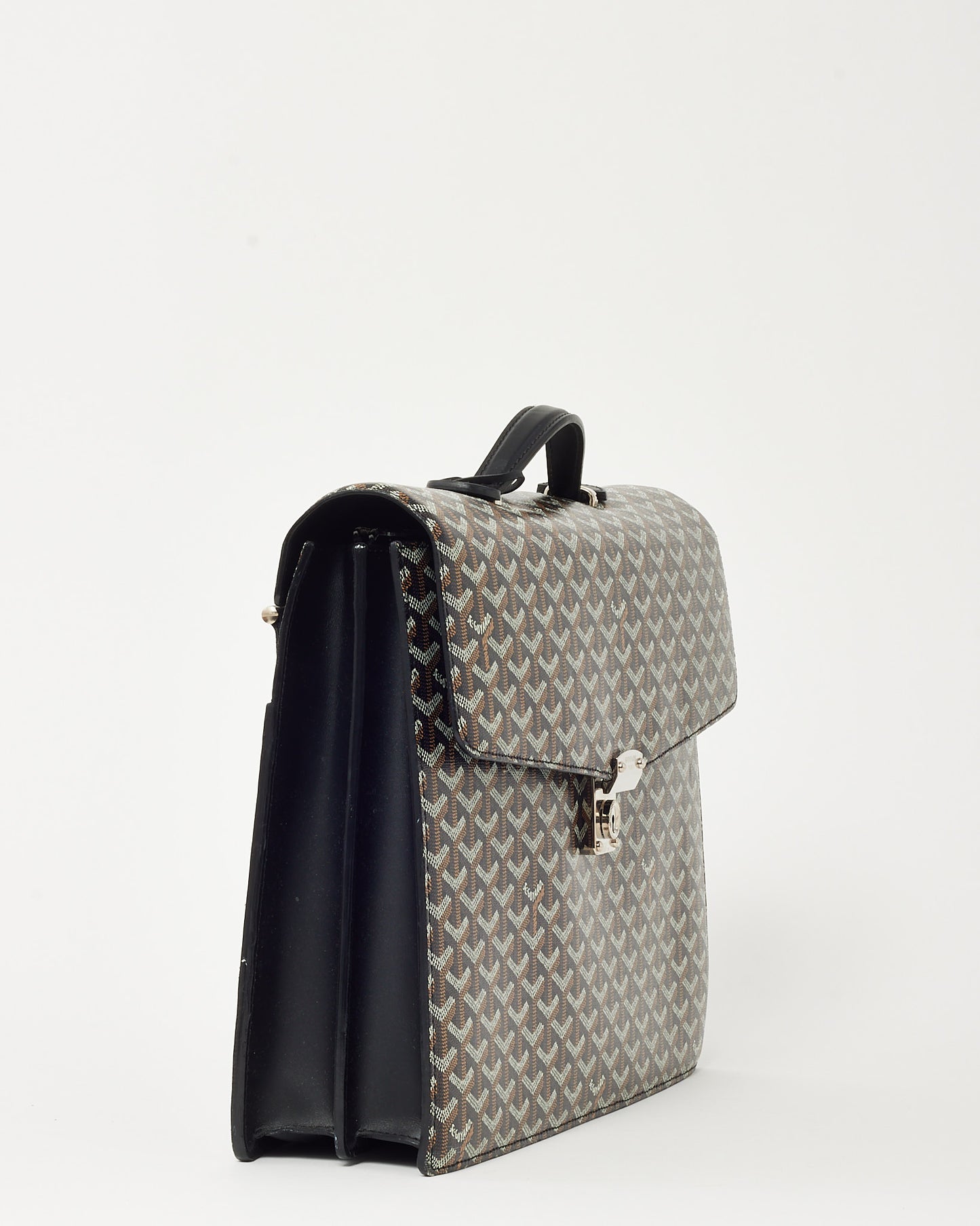 Goyard Black Goyardine Coated Canvas Serviette Large Briefcase
