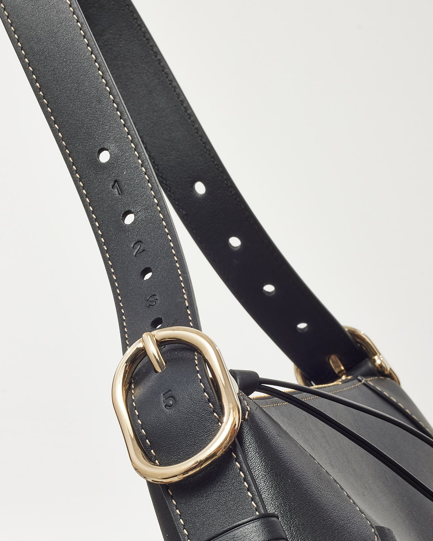 Gucci Black Calf Leather Medium GG Emblem Shoulder Bag