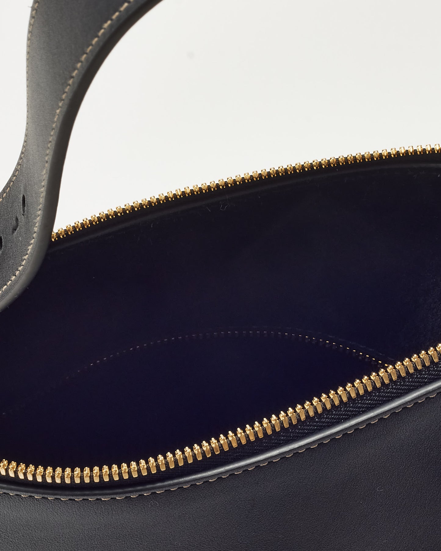Gucci Black Calf Leather Medium GG Emblem Shoulder Bag