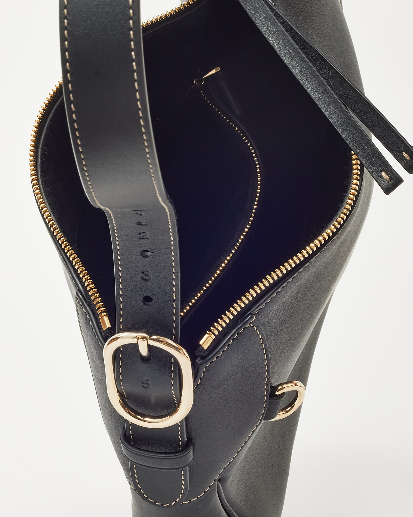 Gucci Black Calf Leather Medium GG Emblem Shoulder Bag