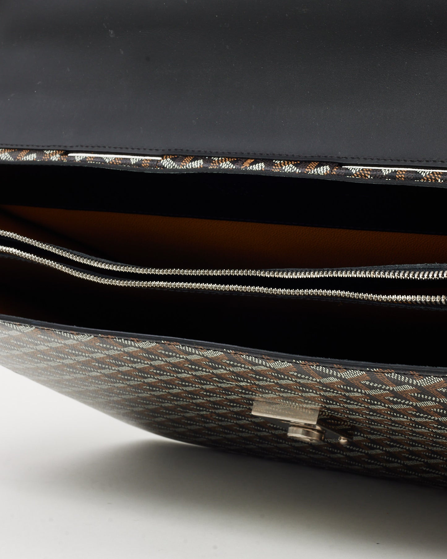 Goyard Black Goyardine Coated Canvas Serviette Large Briefcase