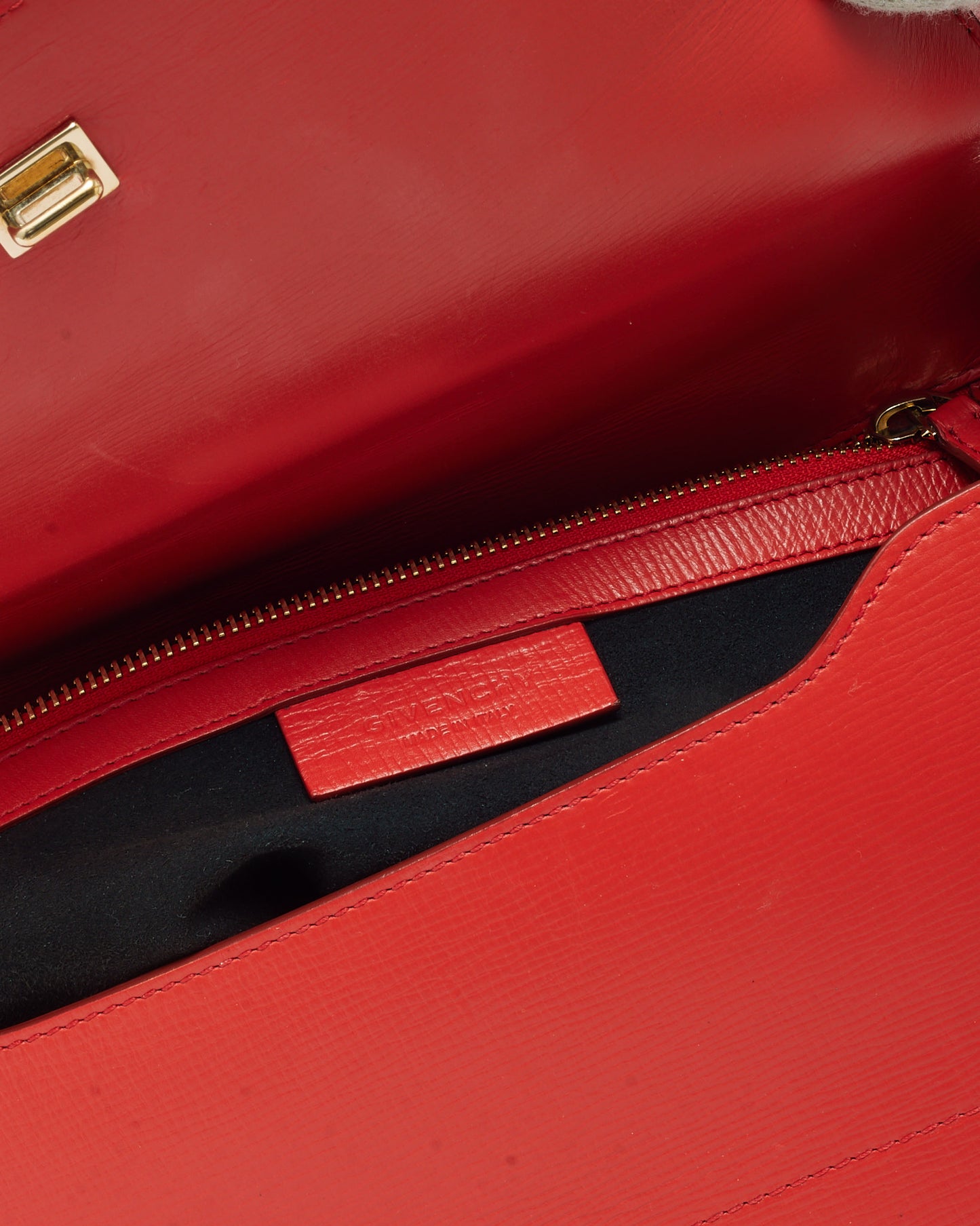Givenchy Red Grained Leather Medium Pandora Box Crossbody Bag