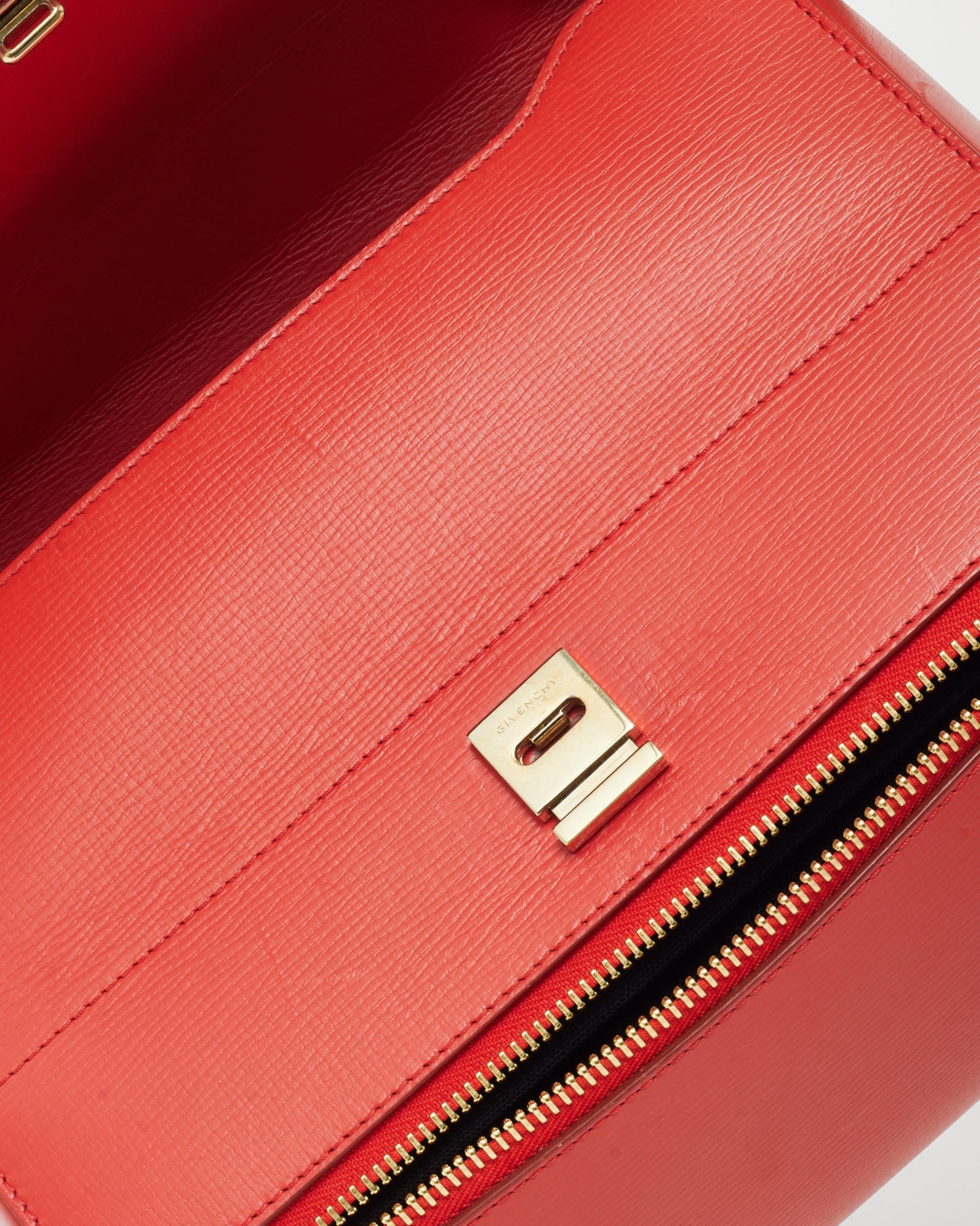 Givenchy Red Grained Leather Medium Pandora Box Crossbody Bag