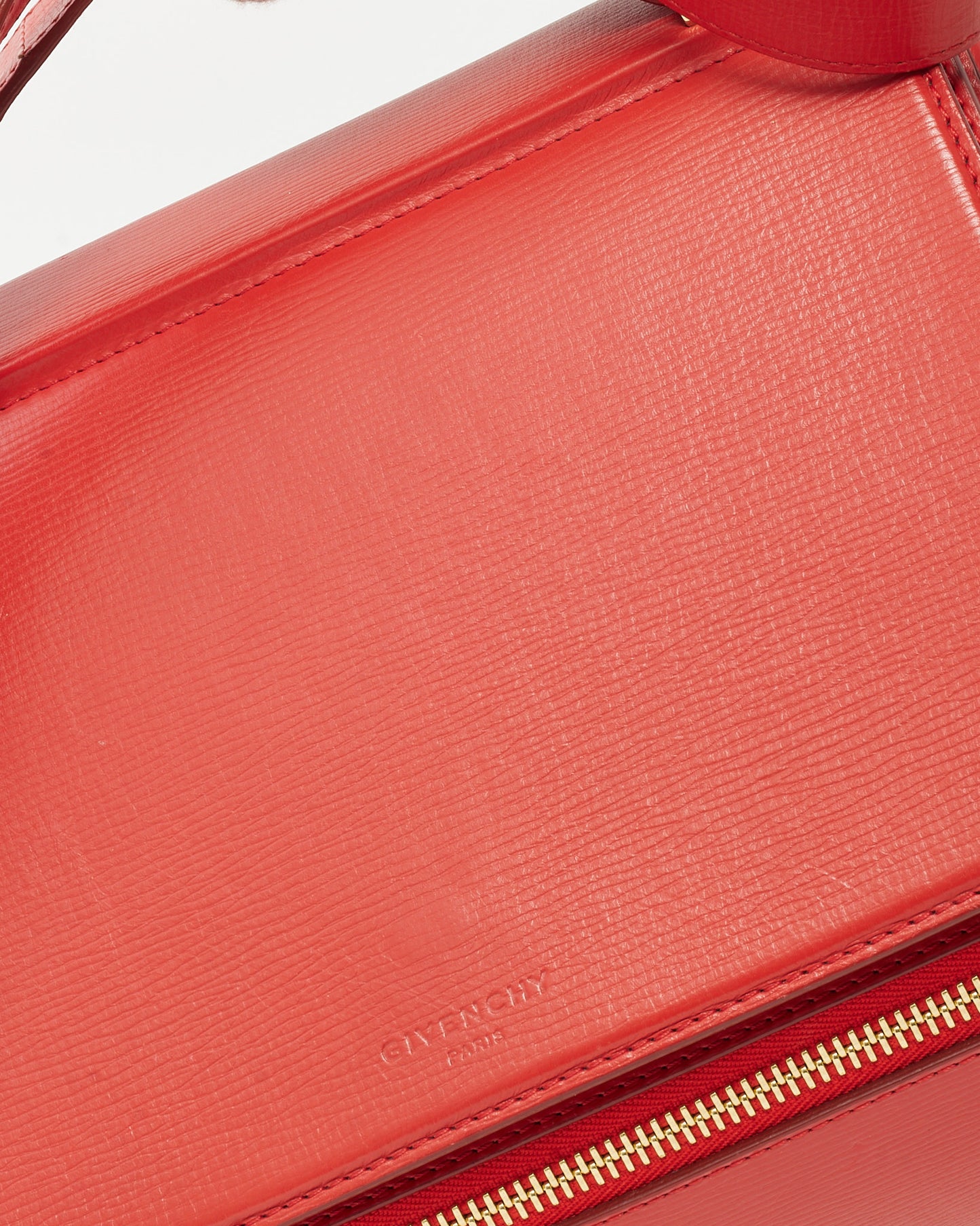 Givenchy Red Grained Leather Medium Pandora Box Crossbody Bag