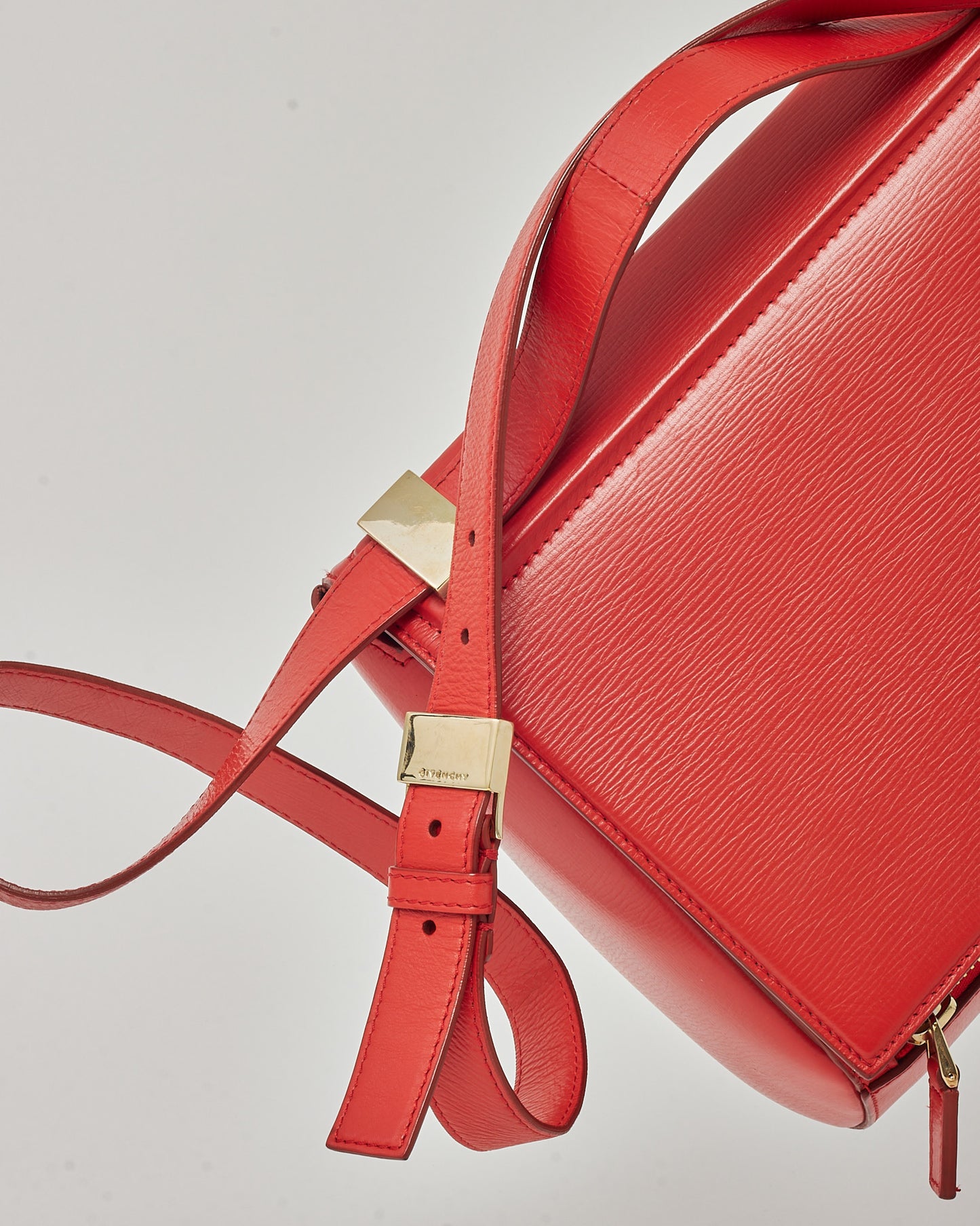 Givenchy Red Grained Leather Medium Pandora Box Crossbody Bag